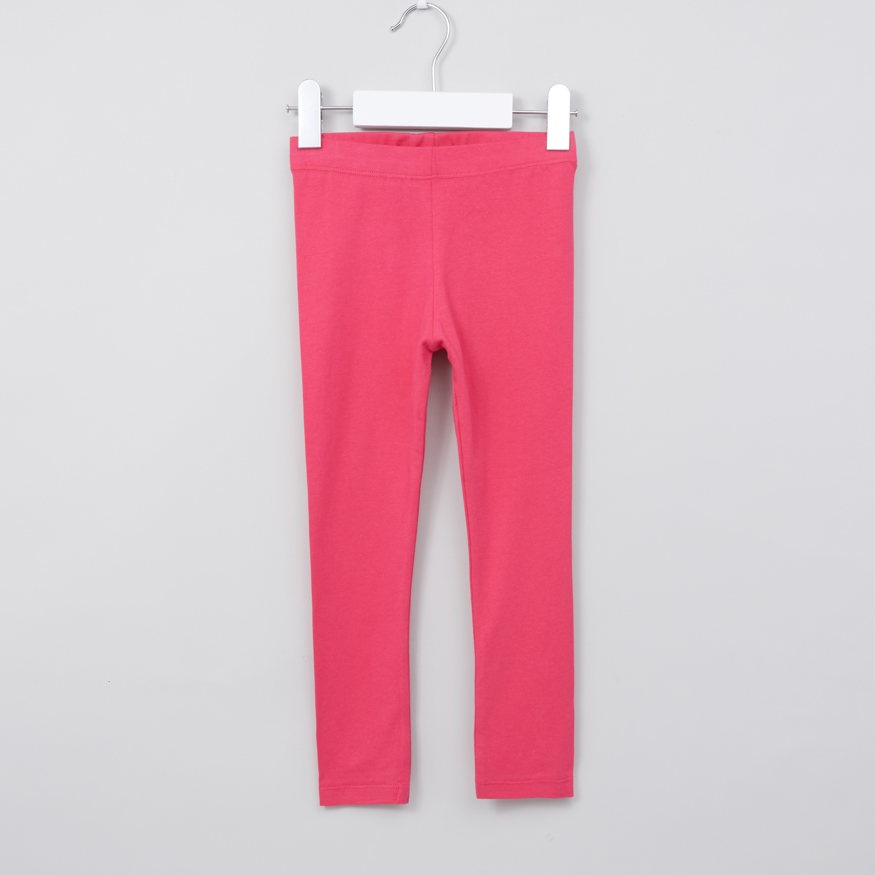 بنطلون ليقنز سادة بخصر مطاطي من جونيورز - طقم من قطعتين-baby-girls-clothing-bottoms-leggings-image-2