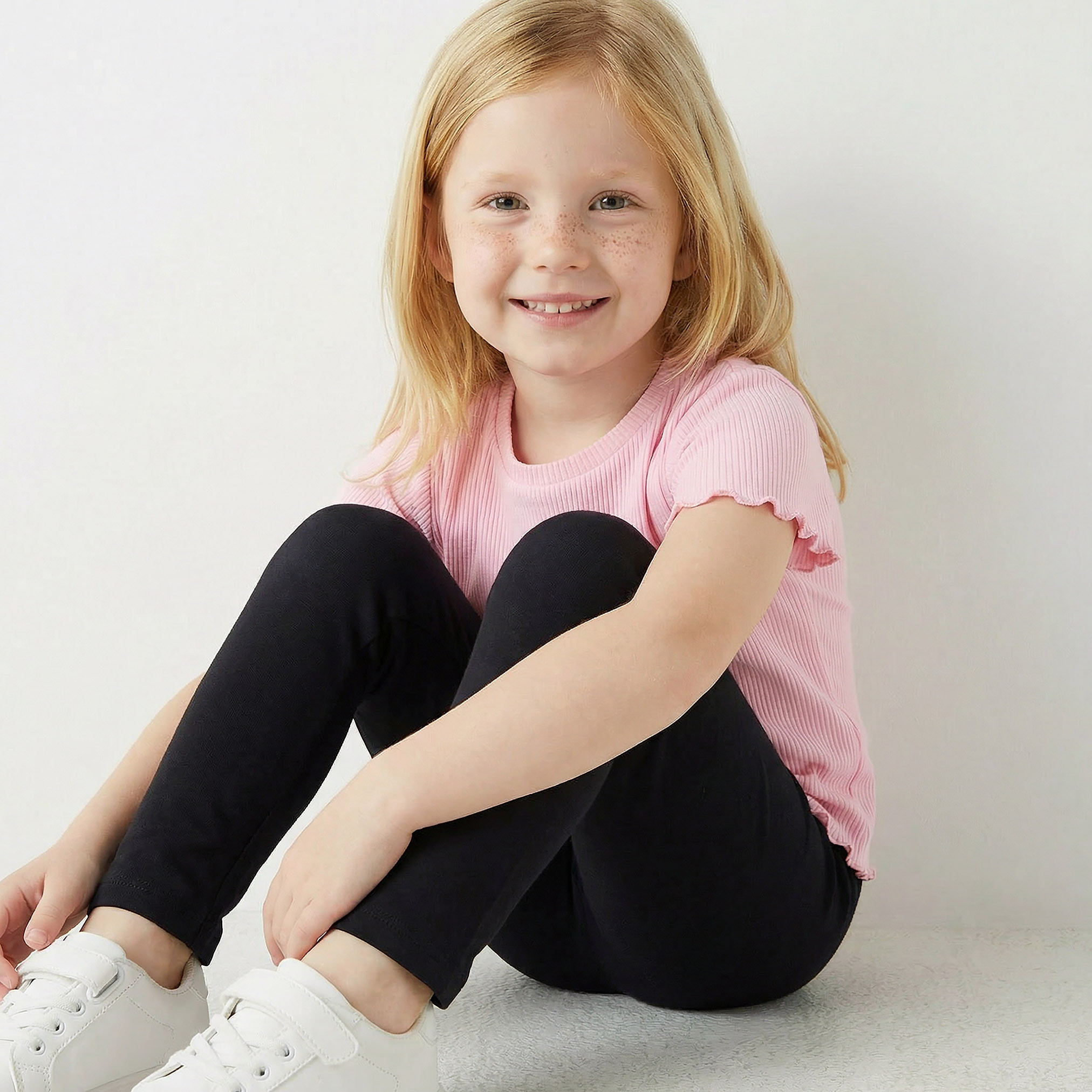 Juniors Solid Leggings with Elasticised Waistband-baby-girls-clothing-bottoms-leggings-image-5