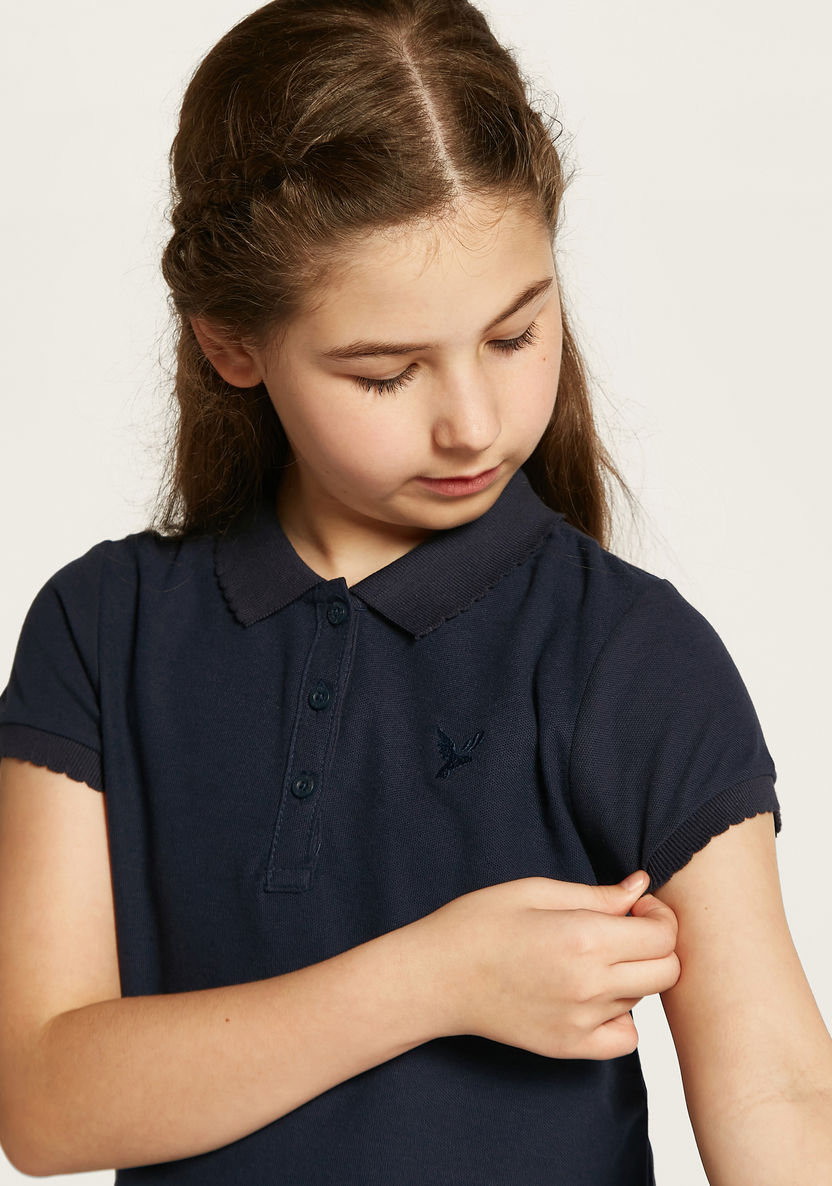 Juniors Polo Neck T-shirt with Short Sleeves-T Shirts-image-2