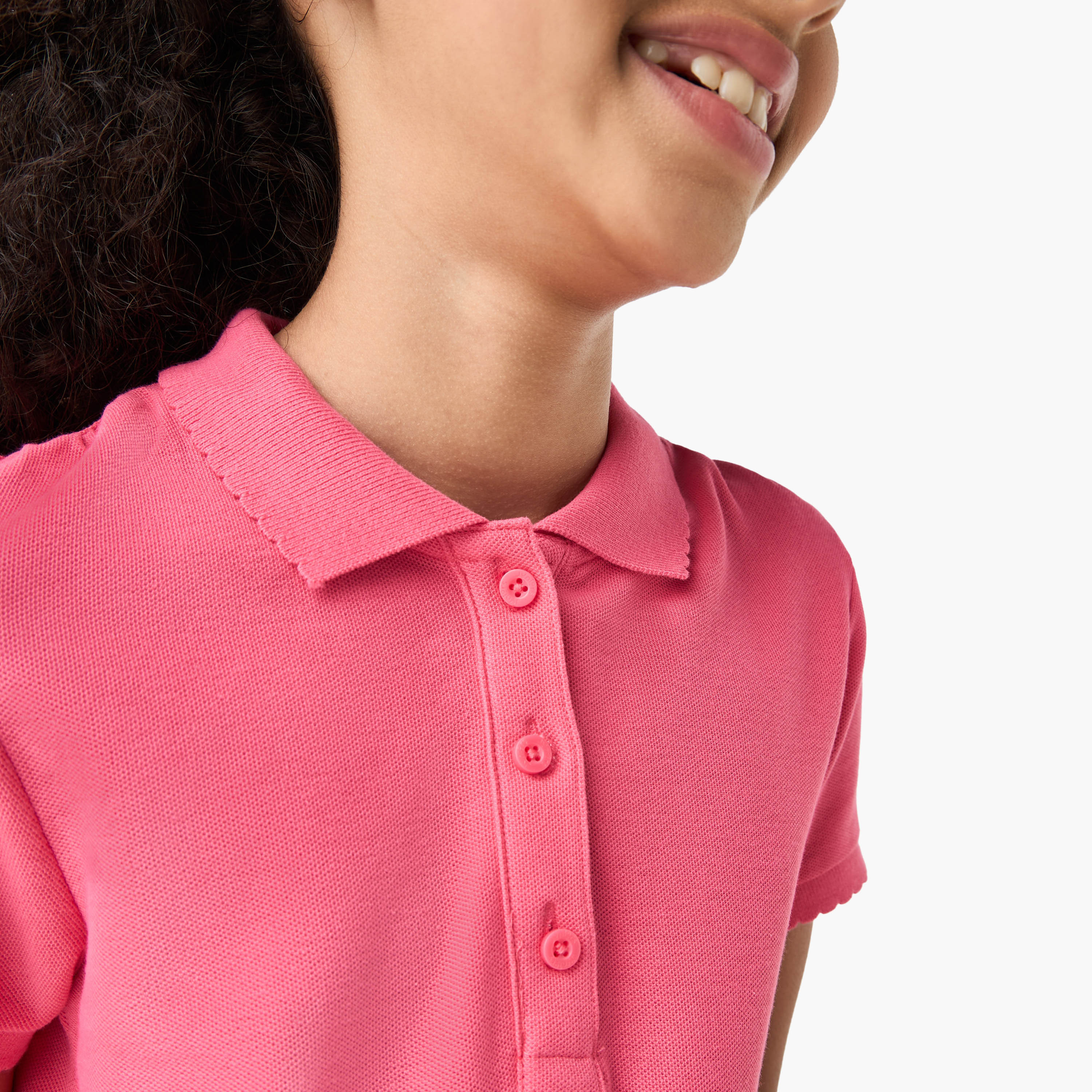 Juniors Polo Neck T-shirt with Short Sleeves-girls-clothing-tshirts-image-4
