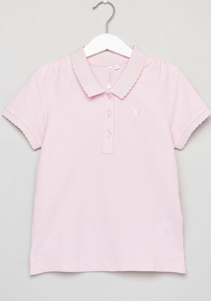 Juniors Polo Neck T-shirt with Short Sleeves-T Shirts-image-0