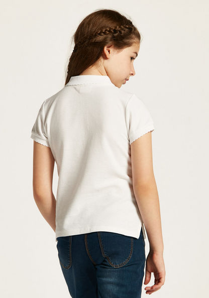 Juniors Polo Neck T-shirt with Short Sleeves