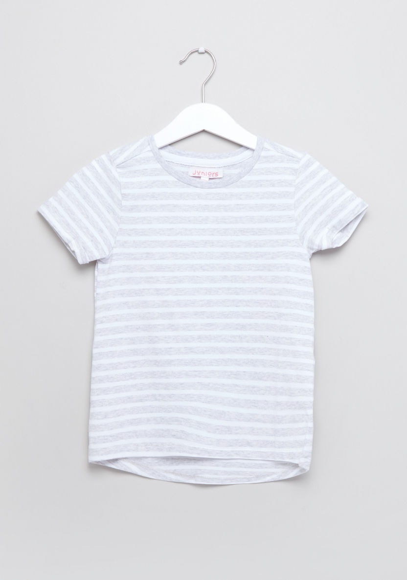 Juniors Round Neck Short Sleeves T-shirt - Set of 2-T Shirts-image-1