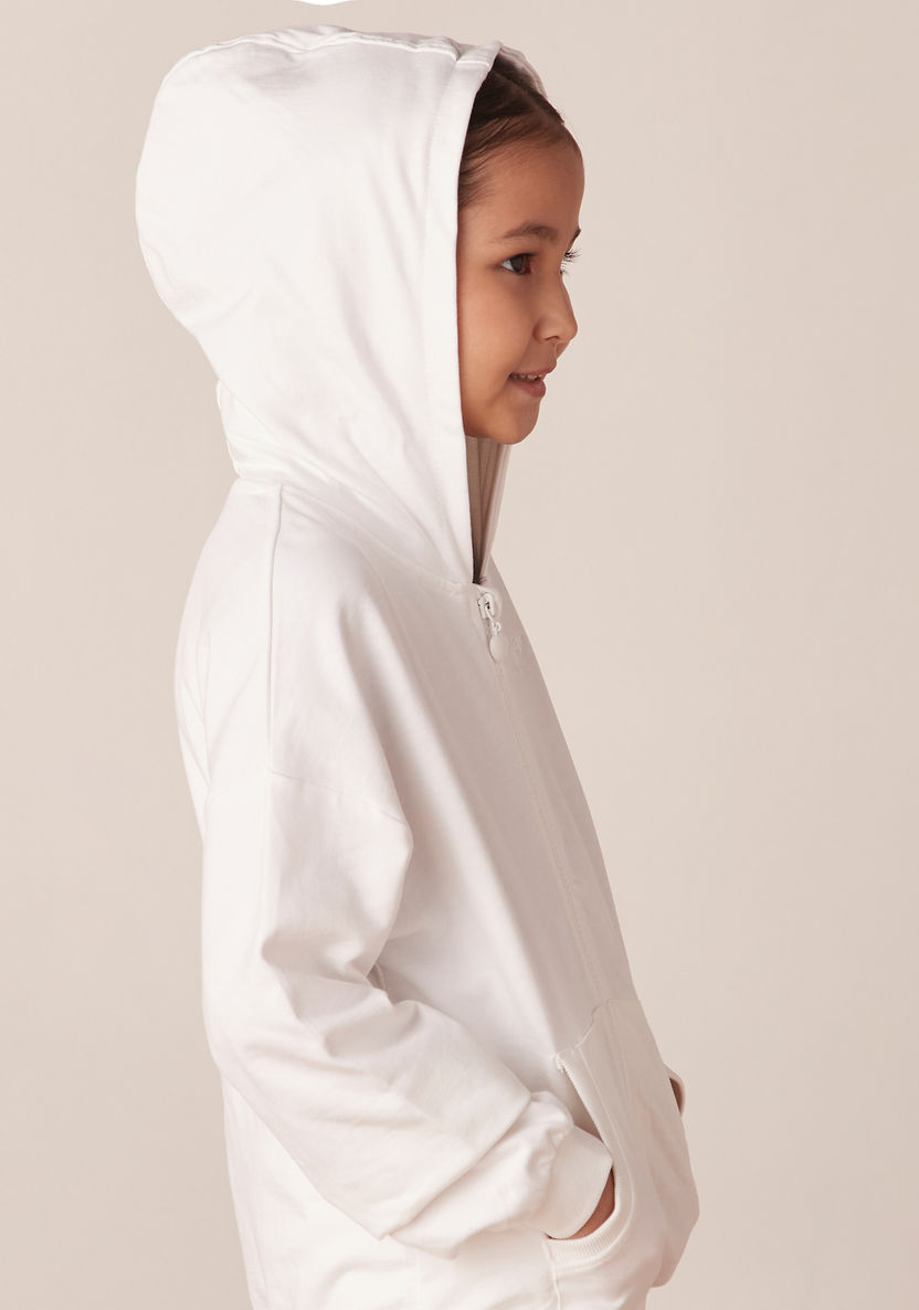 Juniors Solid Zip Through Hoodie with Long Sleeves-Sweaters and Cardigans-image-3