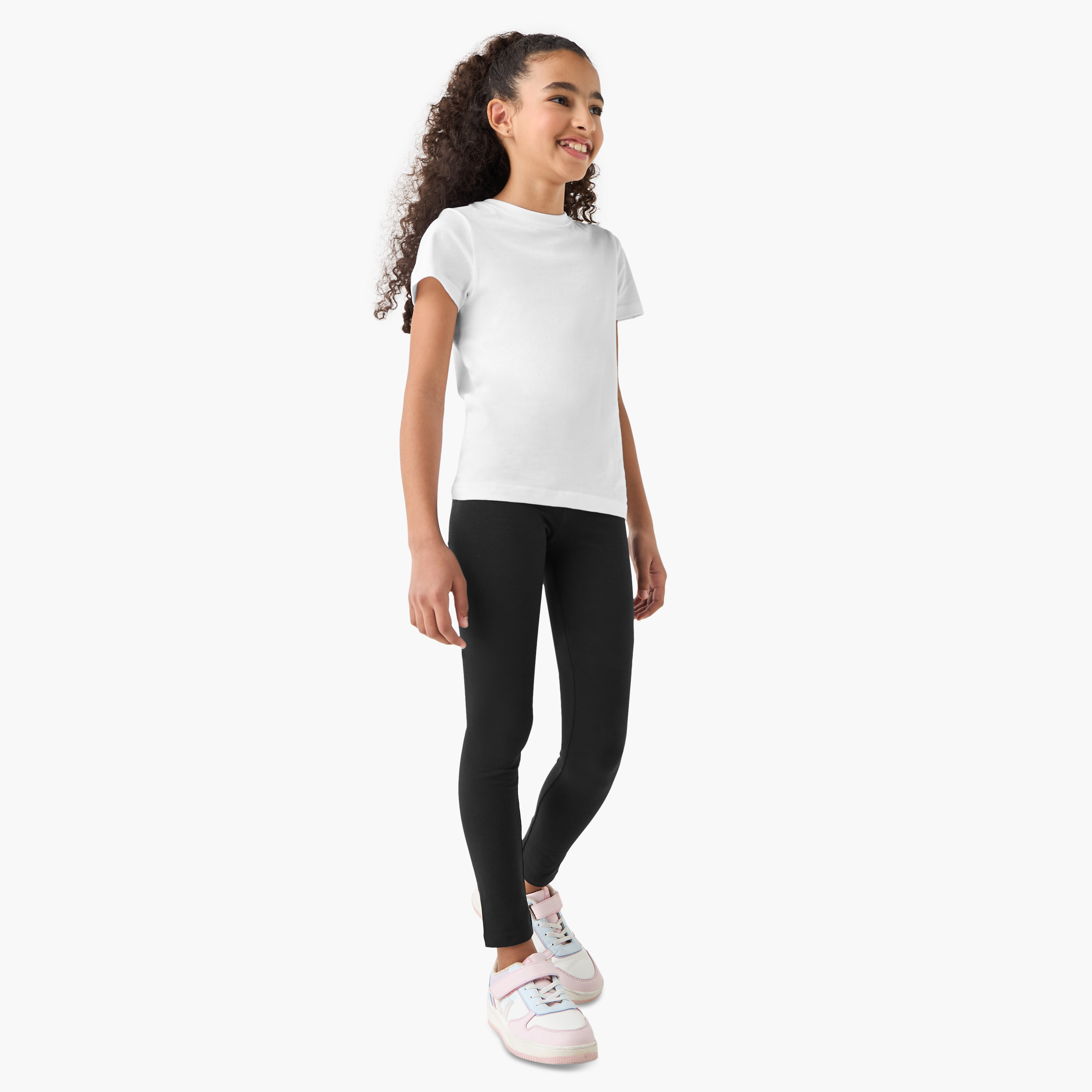 Juniors Full Length Leggings with Elasticised Waistband-girls-clothing-bottoms-leggings-image-2