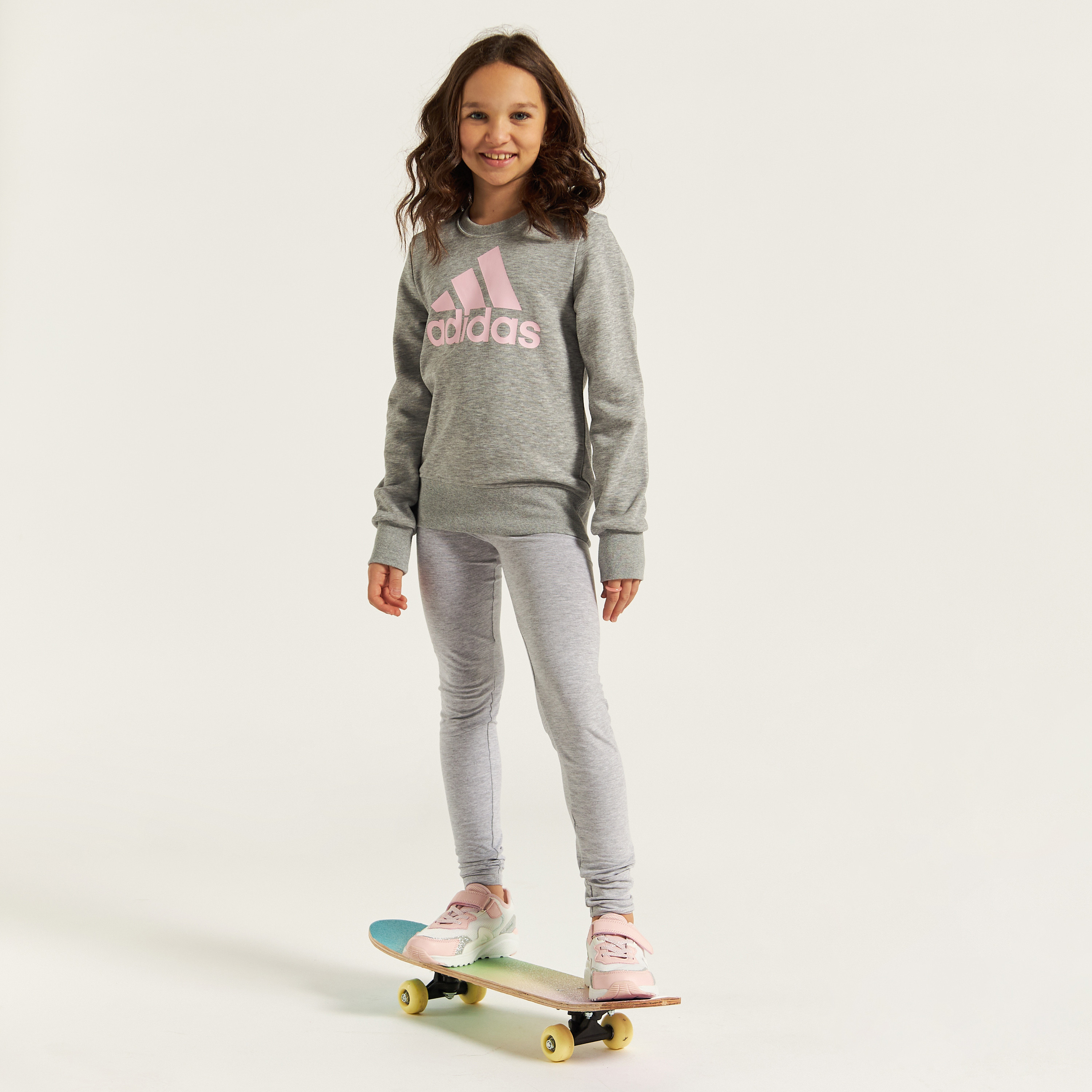 Juniors Full-Length Solid Leggings with Elasticised Waistband-girls-clothing-bottoms-leggings-image-1