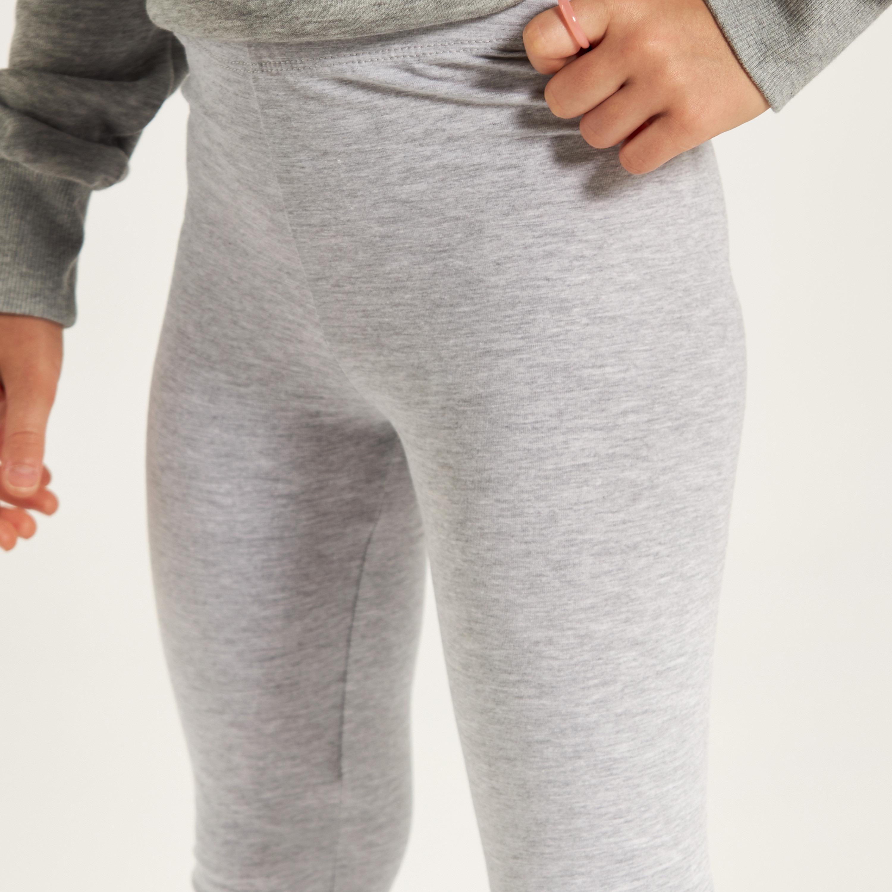 Juniors Full-Length Solid Leggings with Elasticised Waistband-girls-clothing-bottoms-leggings-image-3