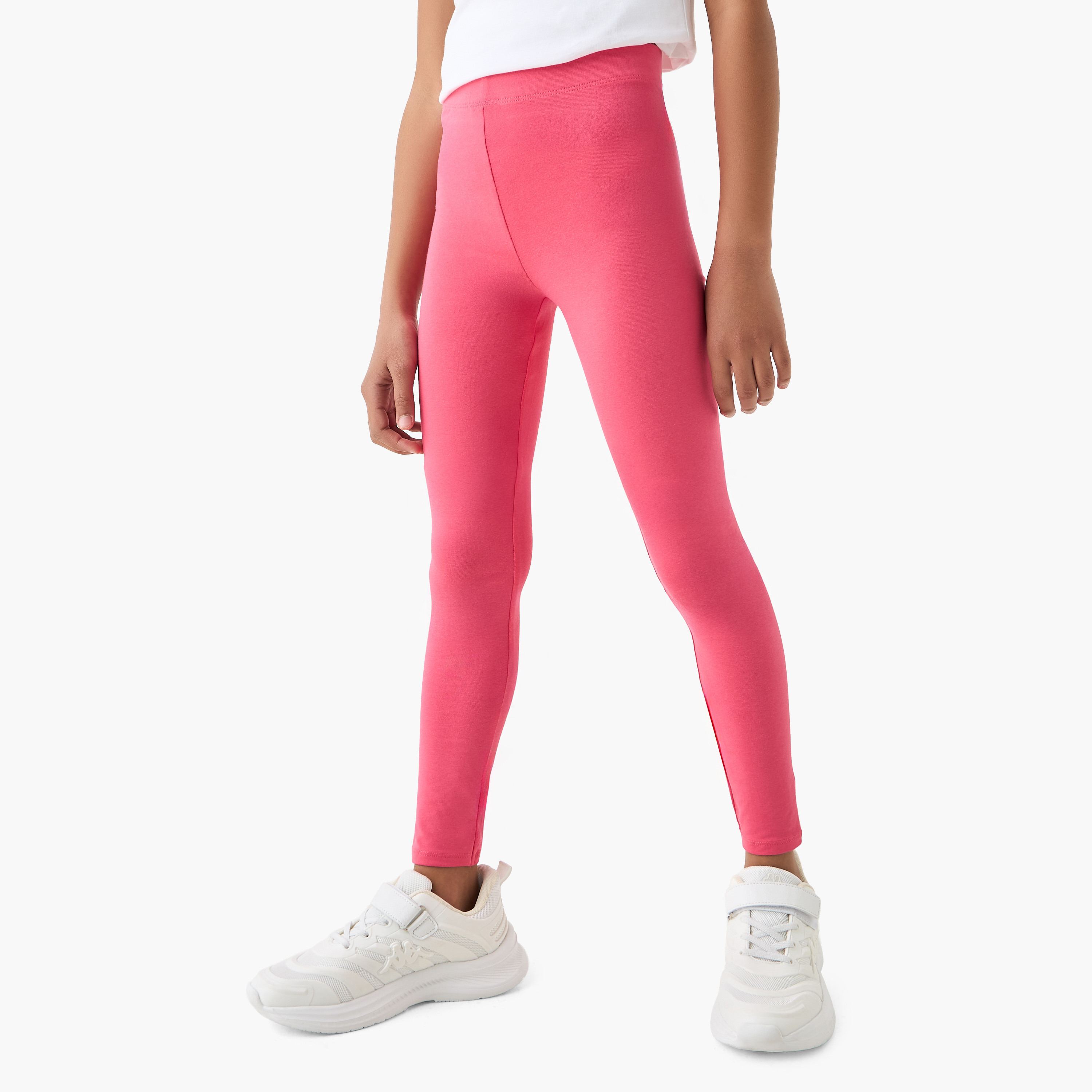 Juniors Plain Leggings with Elasticised Waistband - Set of 2-girls-clothing-multipacks-image-3
