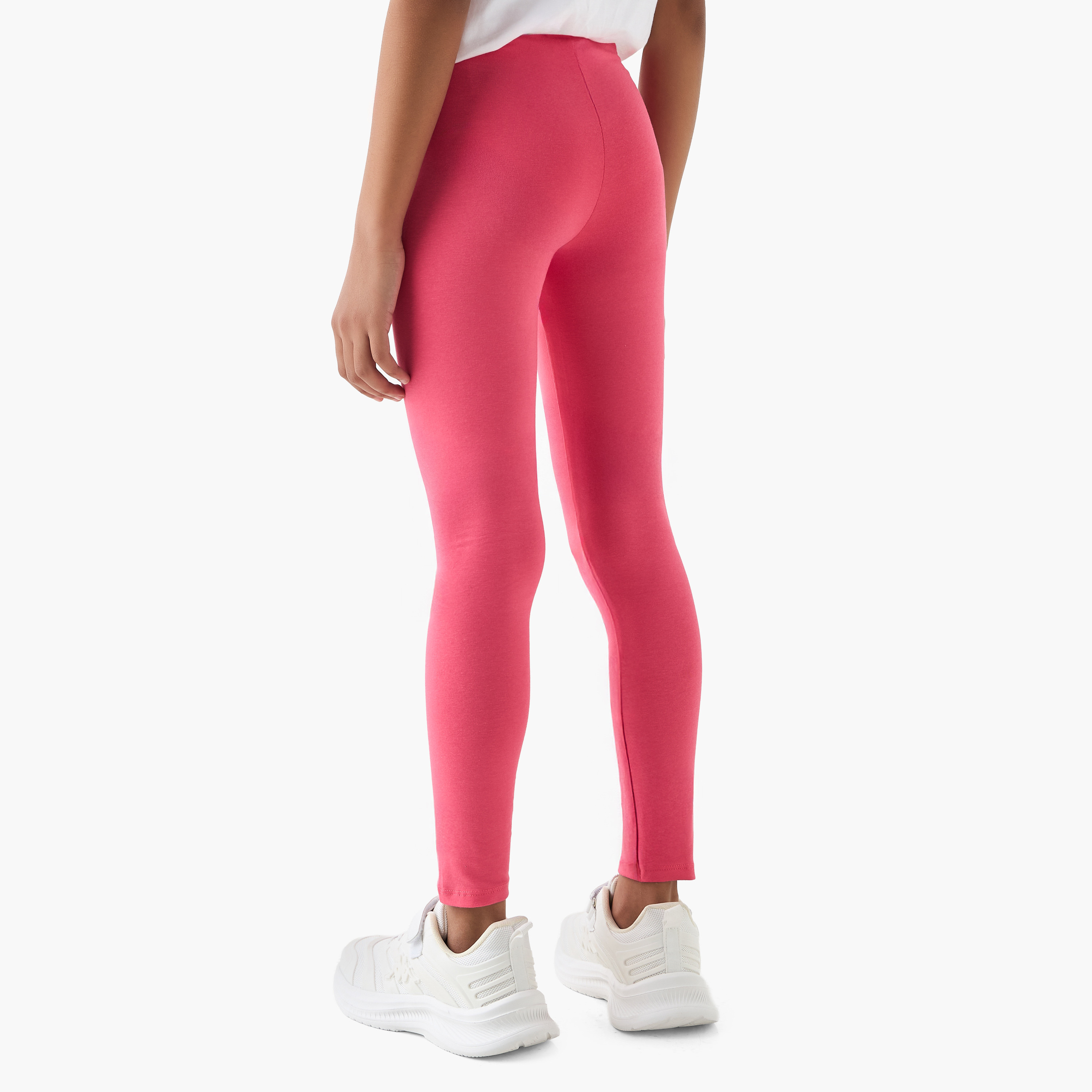 Juniors Plain Leggings with Elasticised Waistband - Set of 2-girls-clothing-multipacks-image-4