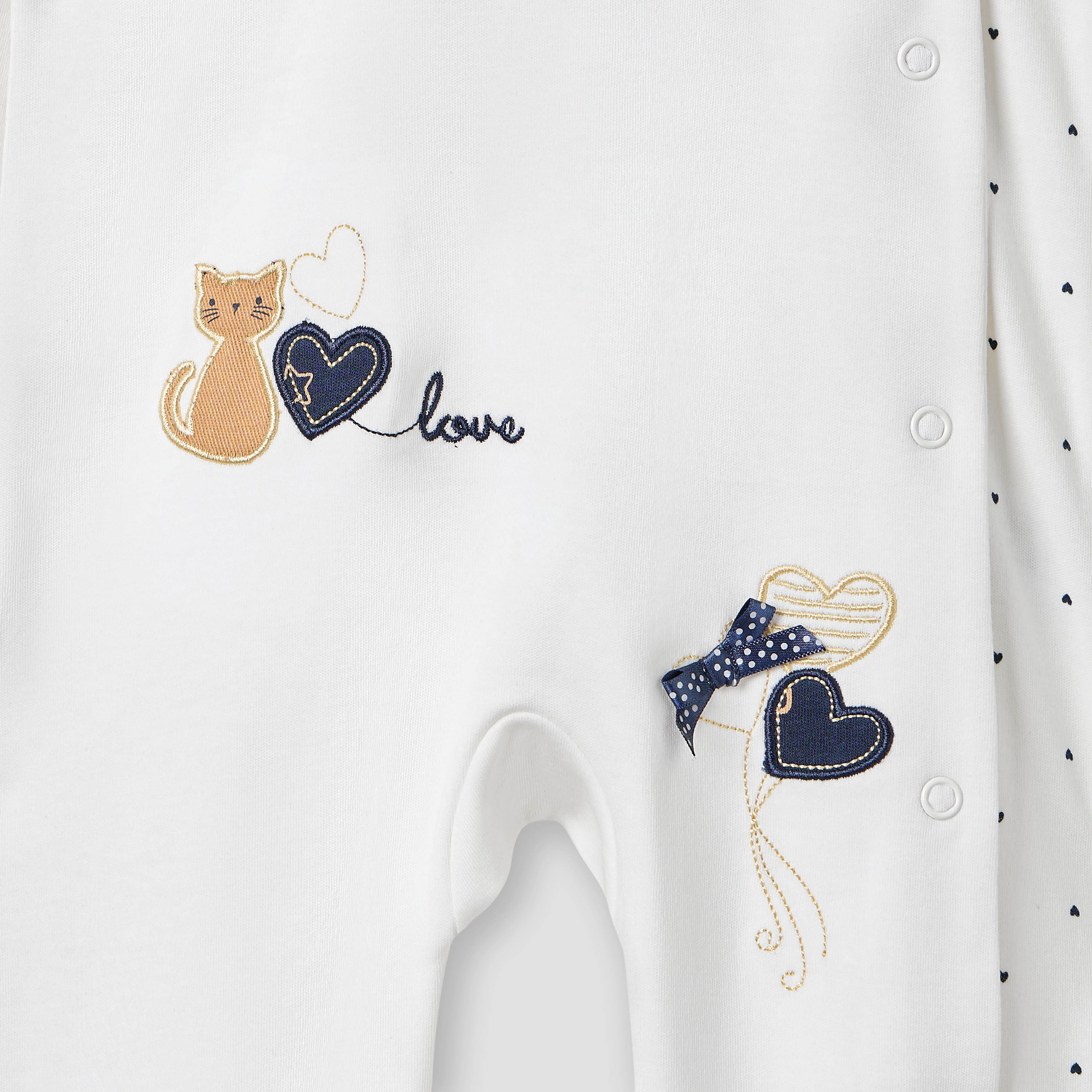 Juniors Heart Print Sleepsuit with Long Sleeves and Button Closure-baby-girls-clothing-nightwear-sleepsuits-image-4