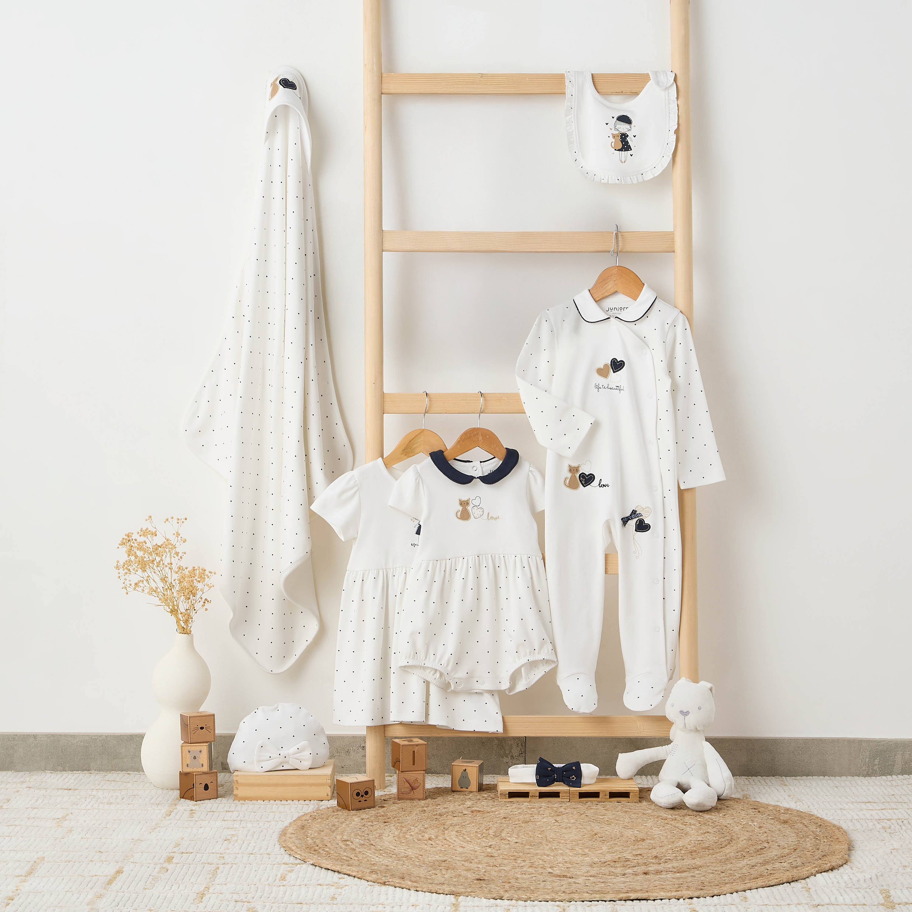 Juniors Heart Print Sleepsuit with Long Sleeves and Button Closure-baby-girls-clothing-nightwear-sleepsuits-image-6