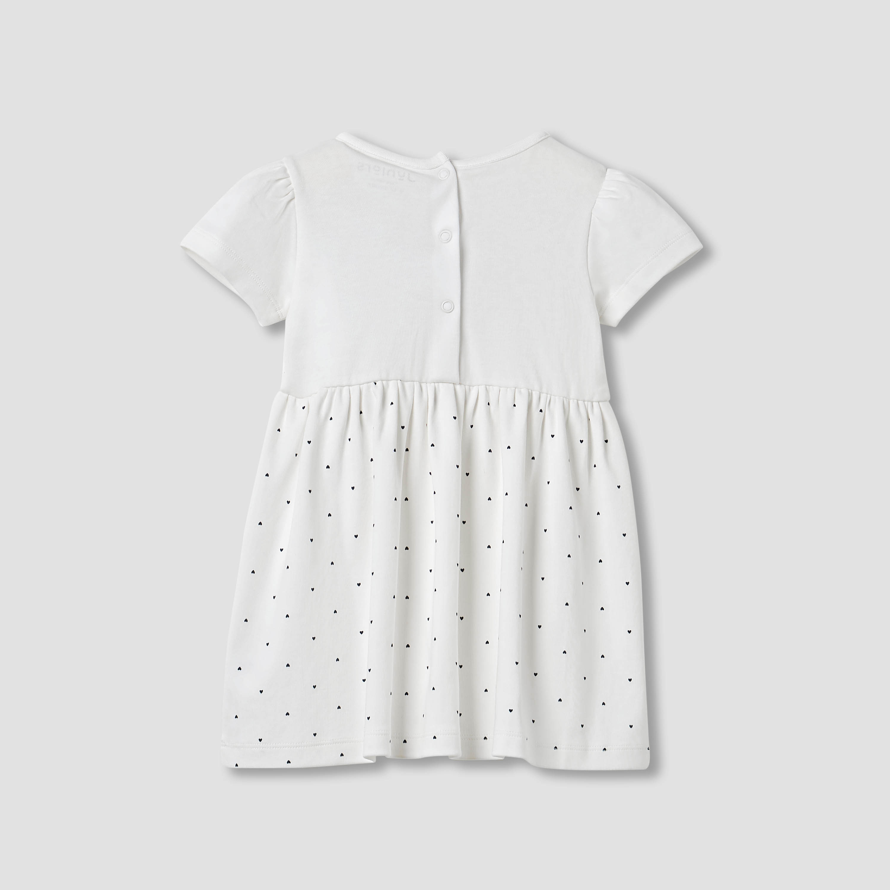 Juniors Heart Print A-line Dress with Embroidered Detail-baby-girls-clothing-dressesandjumpsuits-image-2