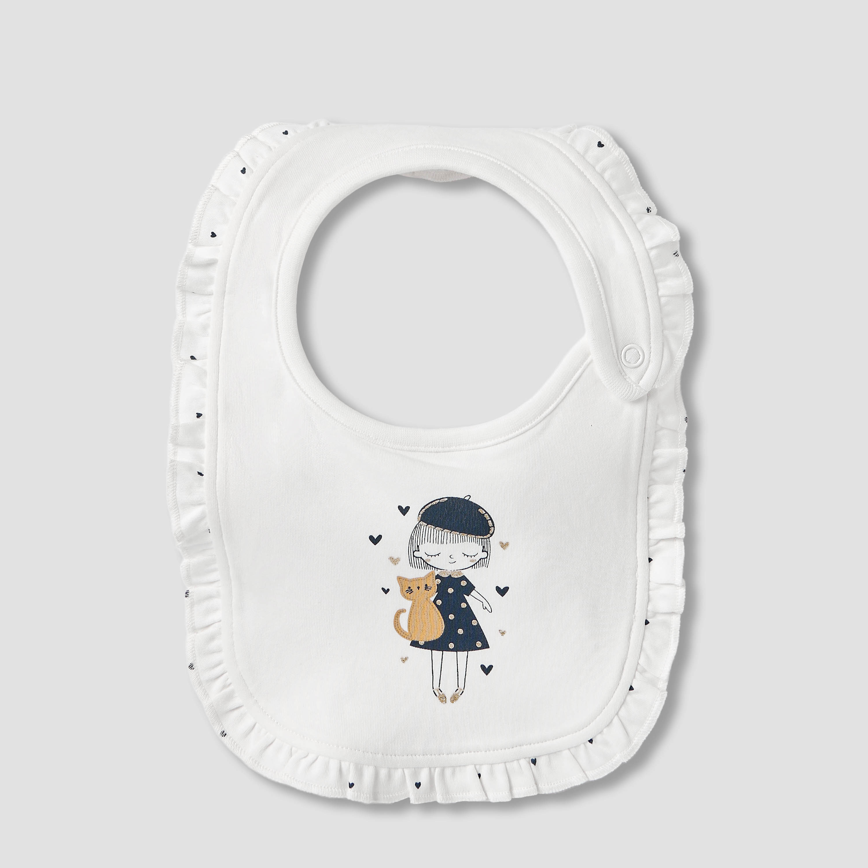 Juniors Printed Bib with Snap Button Closure-baby-feeding-bibs-image-1