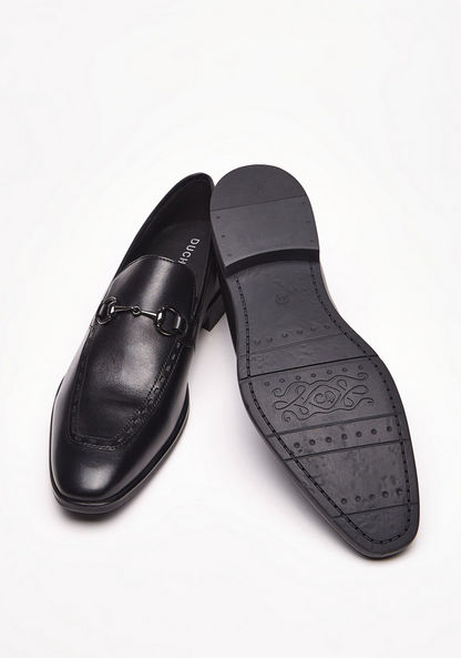 Duchini Men's Slip-On Loafers with Metal Accent-Men%27s Formal Shoes-image-2