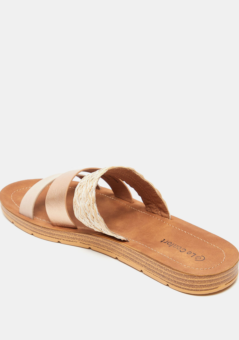 Le Confort Open Toe Slip-On Sandals-Women%27s Flat Sandals-image-2
