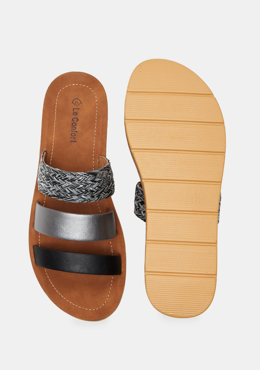 Le Confort Open Toe Slip-On Sandals-Women%27s Flat Sandals-image-4