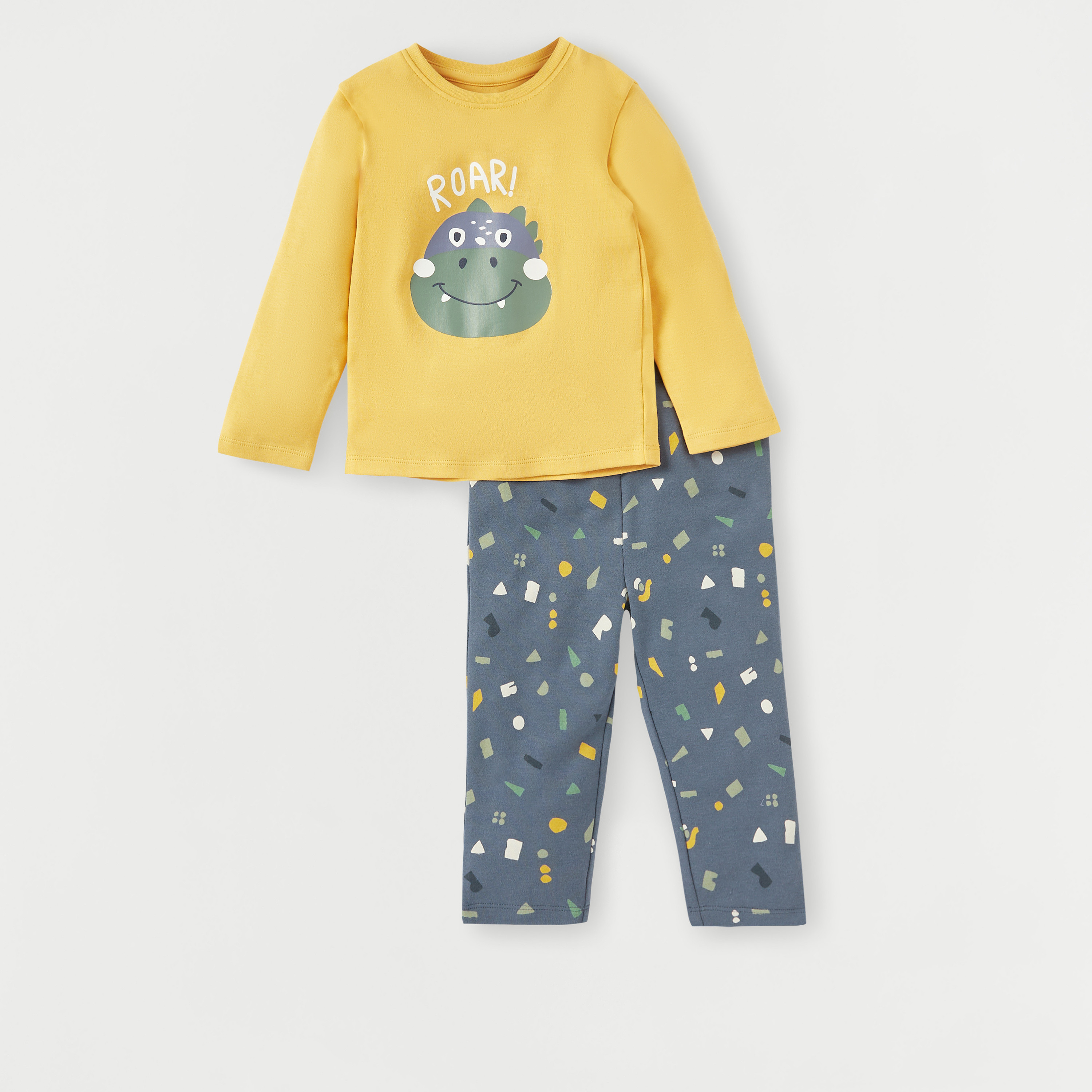 طقم تيشيرت بأكمام طويلة وطبعات مع بنطلون بيجاما من جونيورز-baby-boys-clothing-nightwear-pyjamasets-image-1
