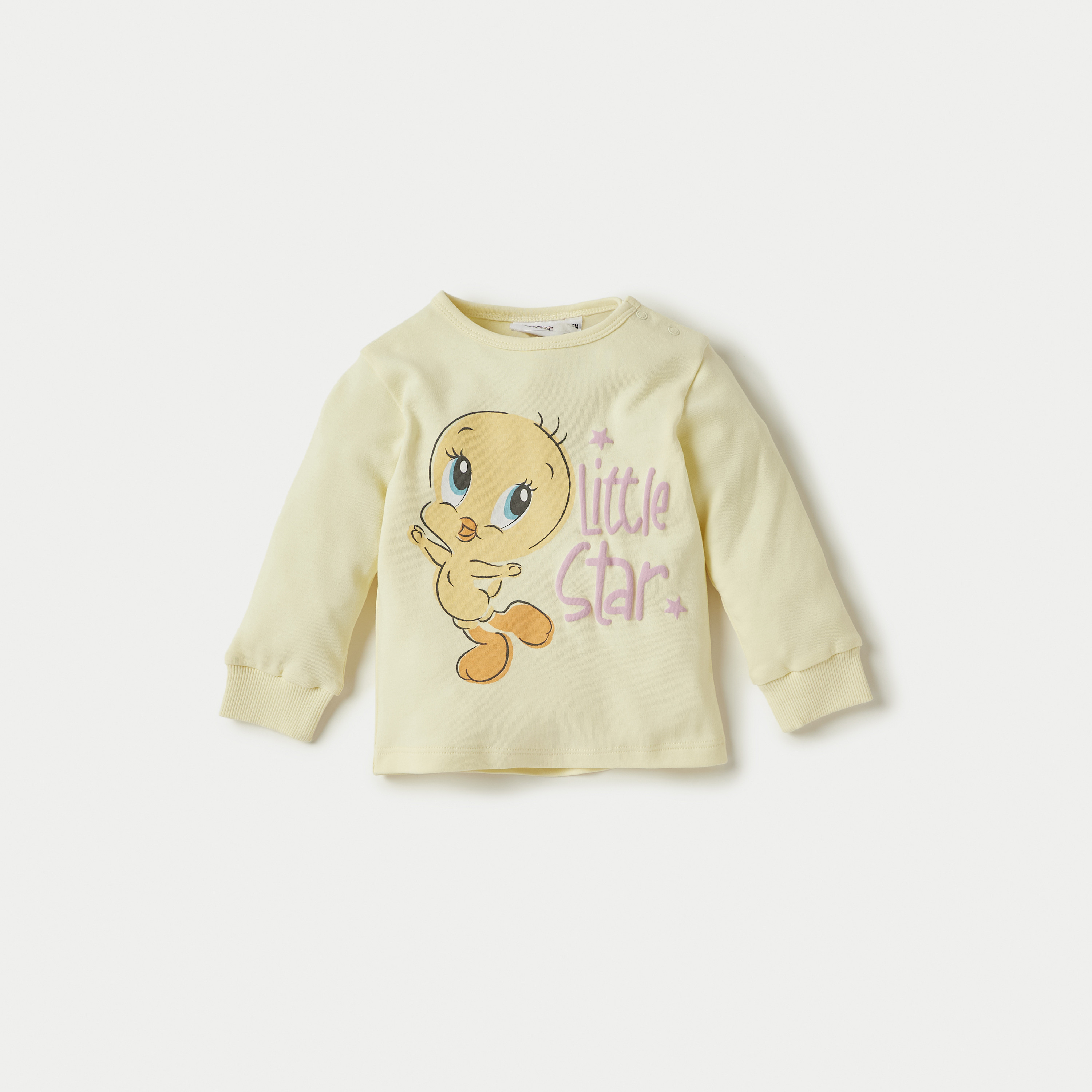 Tweety Print T-shirt and Pyjama Set-baby-girls-clothing-nightwear-pyjamasets-image-2
