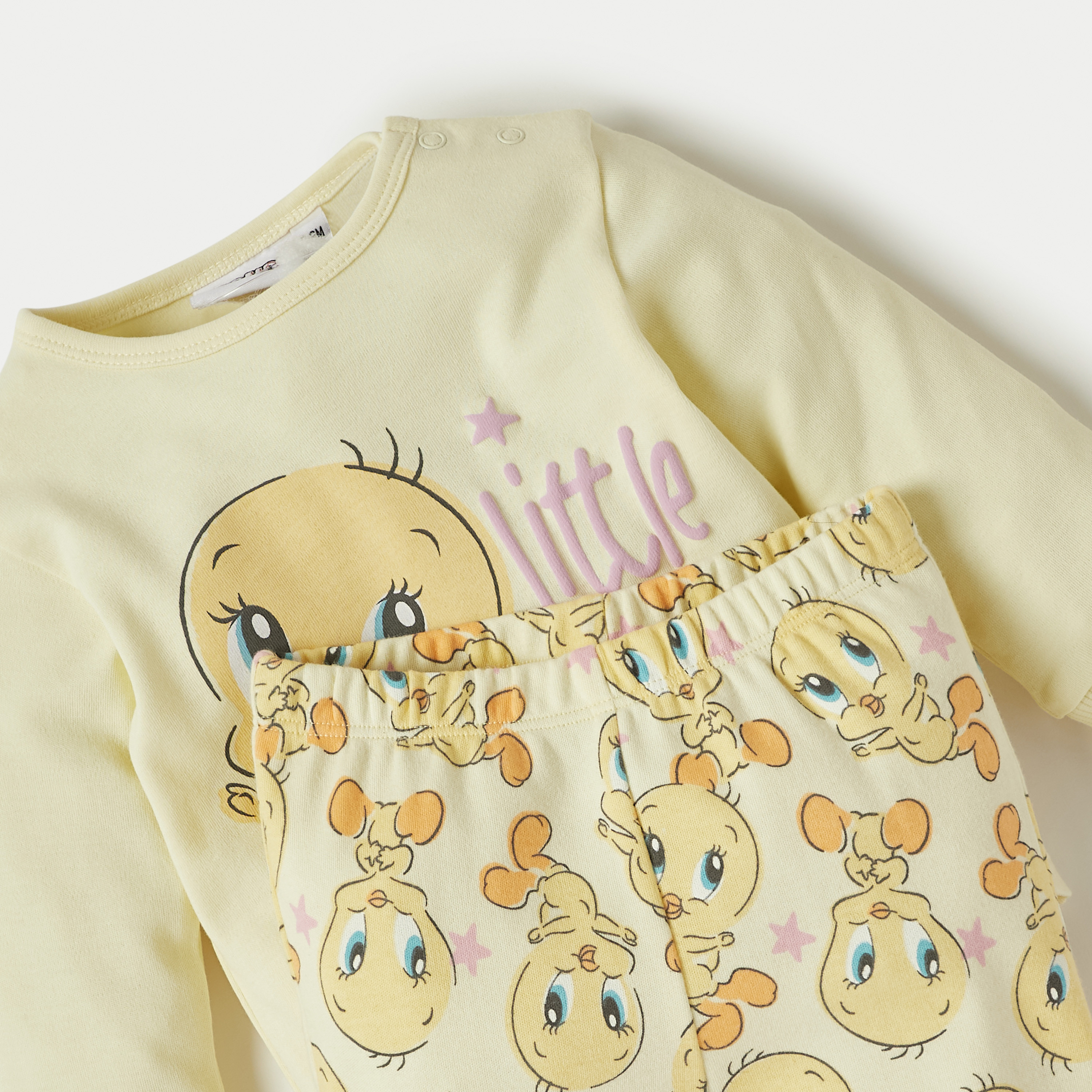 Tweety Print T-shirt and Pyjama Set-baby-girls-clothing-nightwear-pyjamasets-image-4