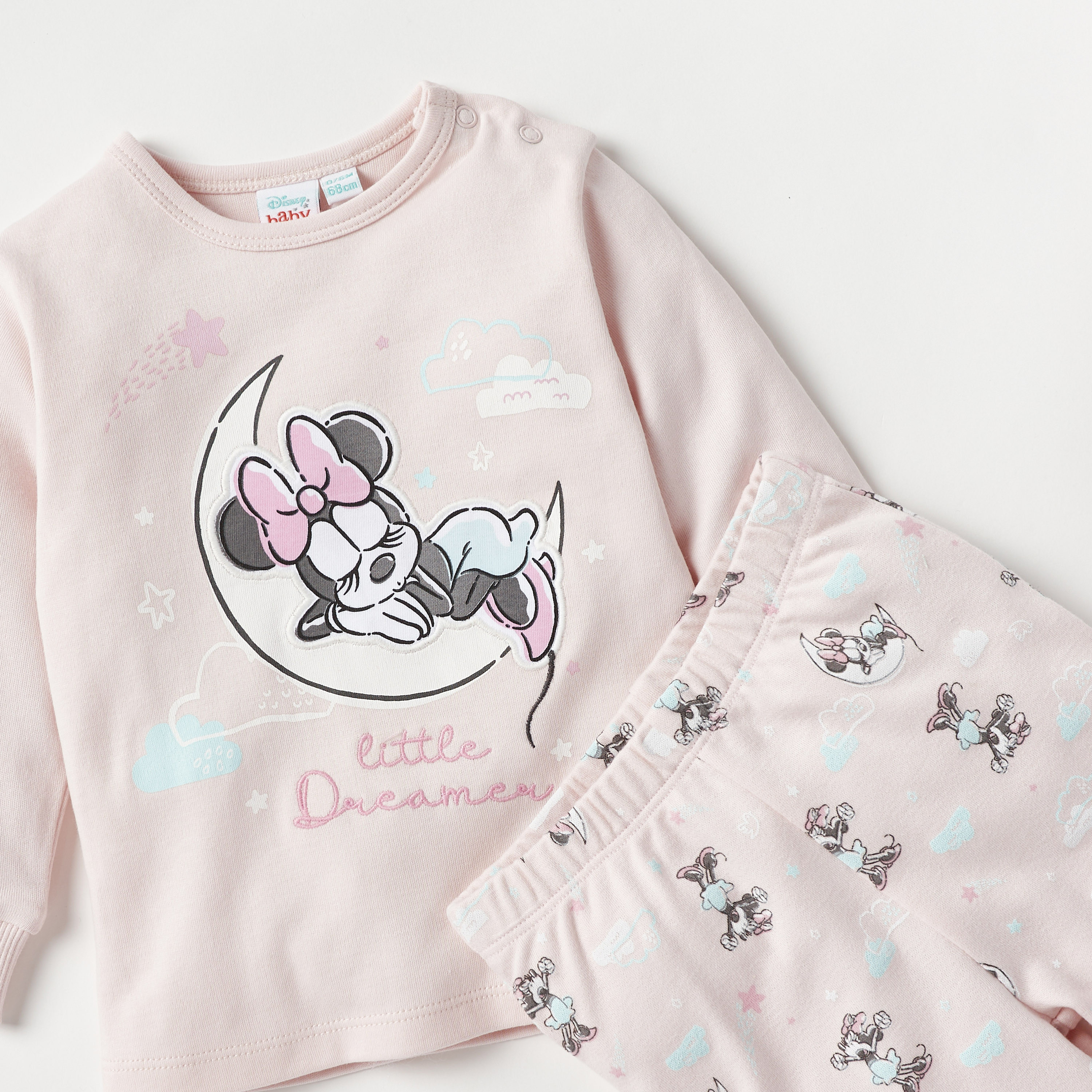 Disney Minnie Mouse Print Sweatshirt and Pyjama Set-baby-girls-clothing-nightwear-pyjamasets-image-4