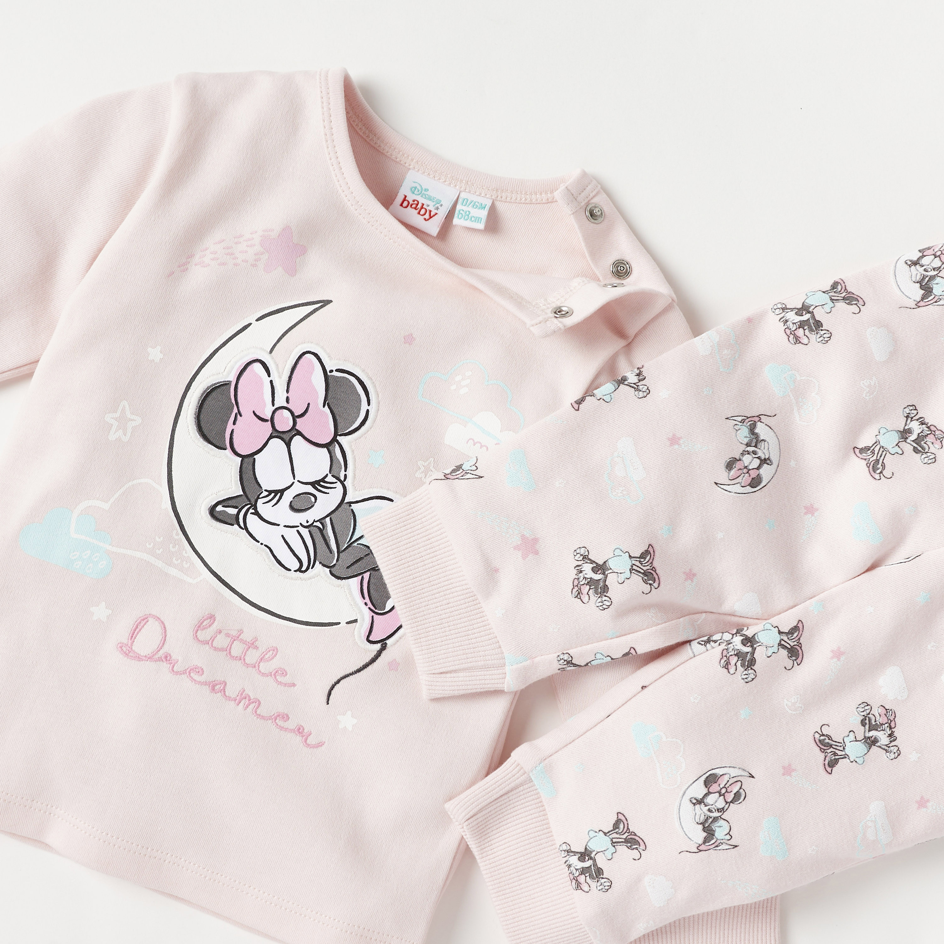 Disney Minnie Mouse Print Sweatshirt and Pyjama Set-baby-girls-clothing-nightwear-pyjamasets-image-5