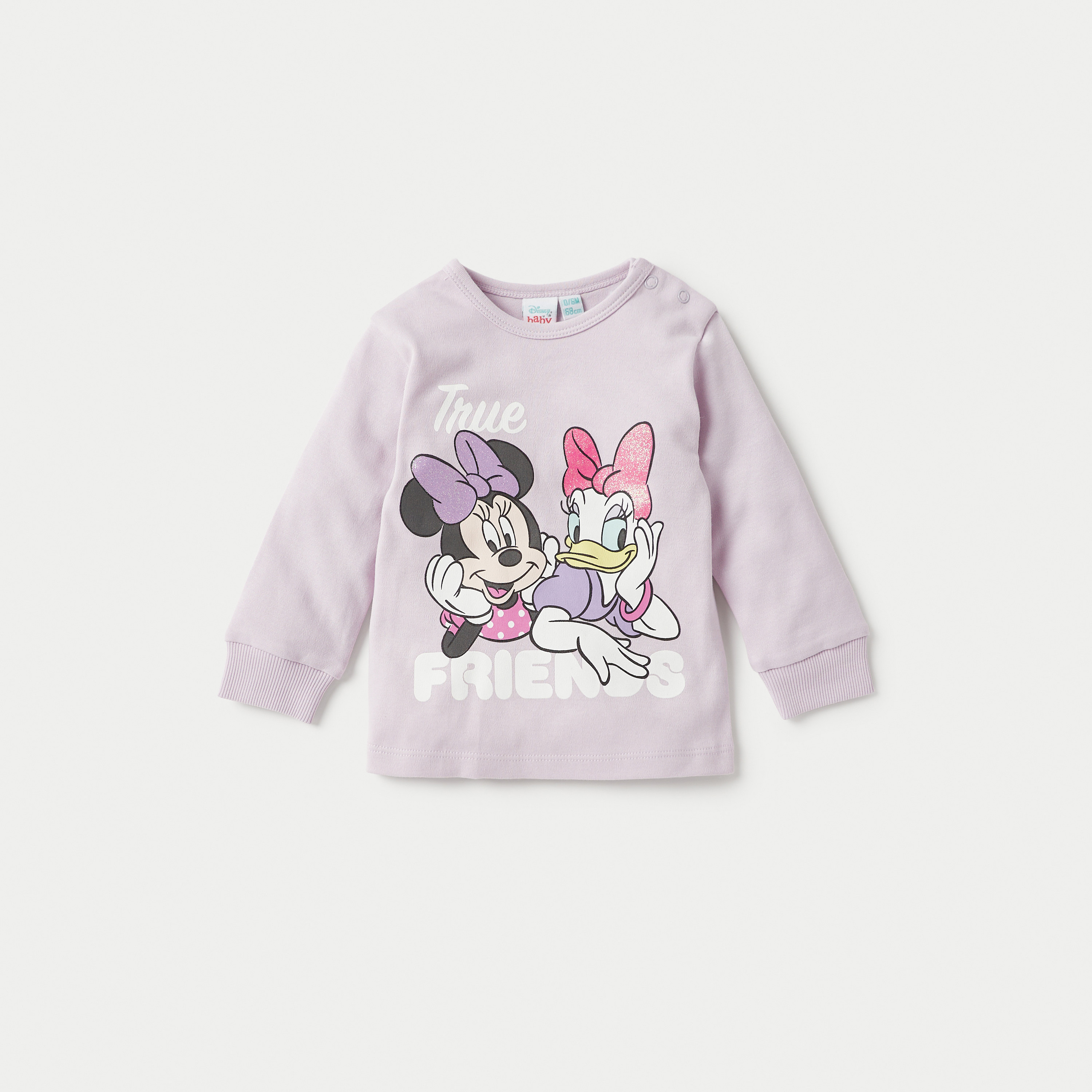 Disney Minnie Mouse and Daisy Duck Print Sweatshirt and Pyjama Set-baby-girls-clothing-nightwear-pyjamasets-image-2