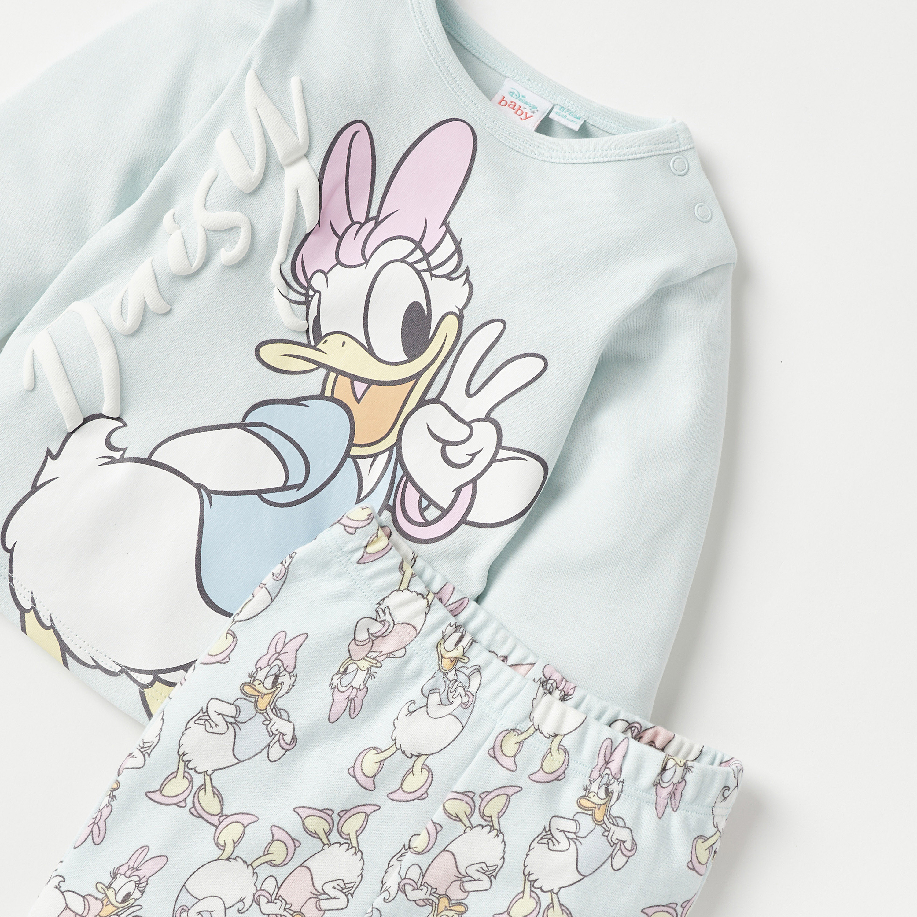 Disney Daisy Duck Print Sweatshirt and Pyjama Set-baby-girls-clothing-nightwear-pyjamasets-image-4