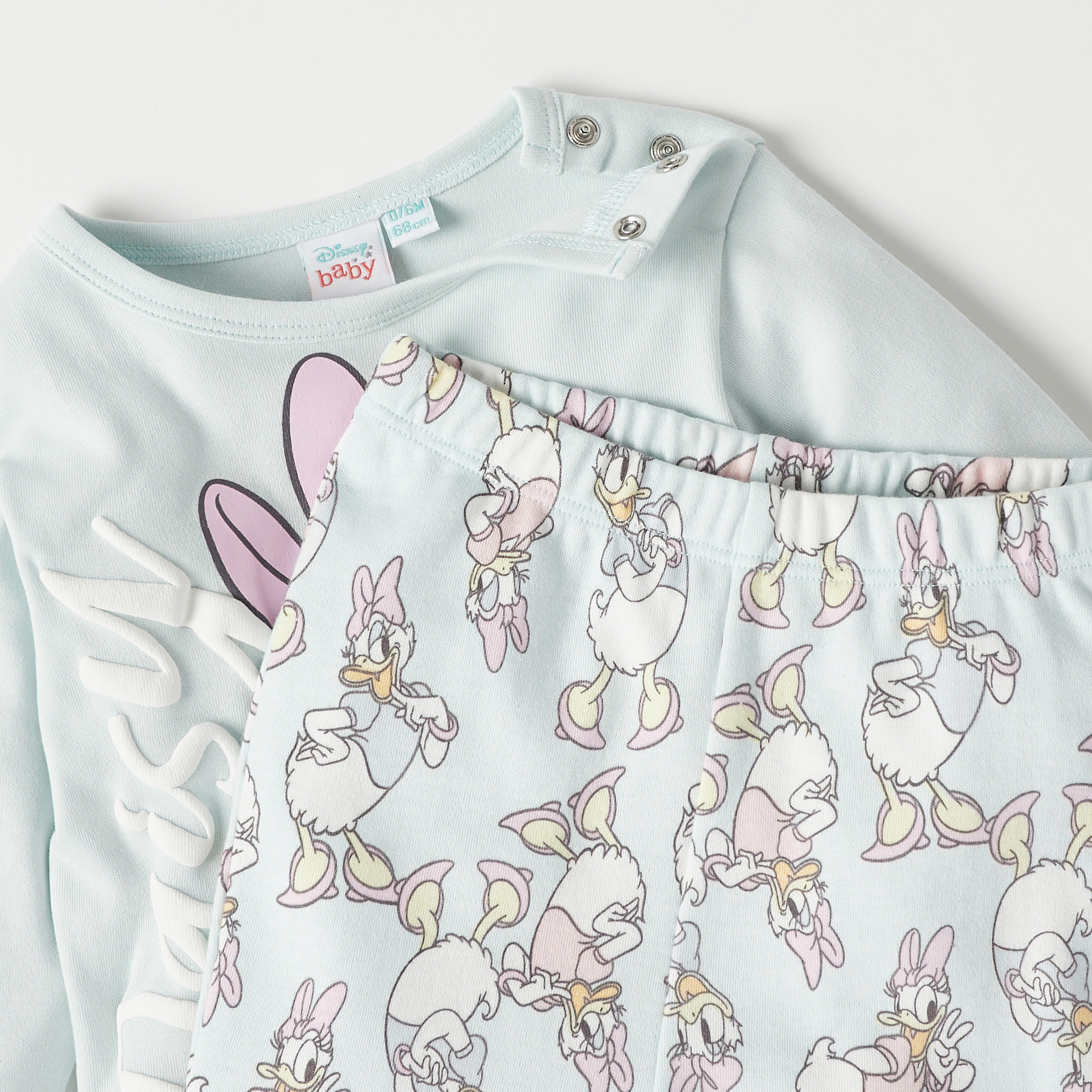 Disney Daisy Duck Print Sweatshirt and Pyjama Set-baby-girls-clothing-nightwear-pyjamasets-image-5