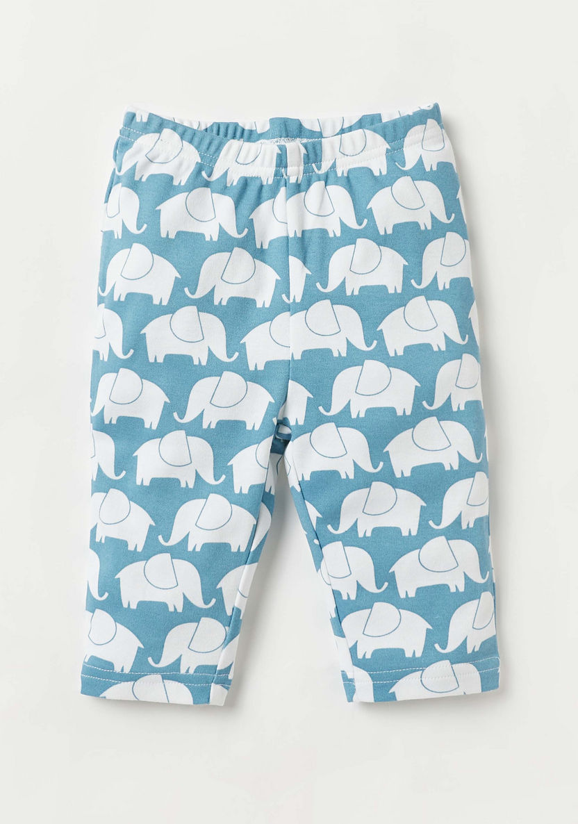 Juniors All-Over Elephant Print T-shirt and Pyjama Set-Pyjama Sets-image-2