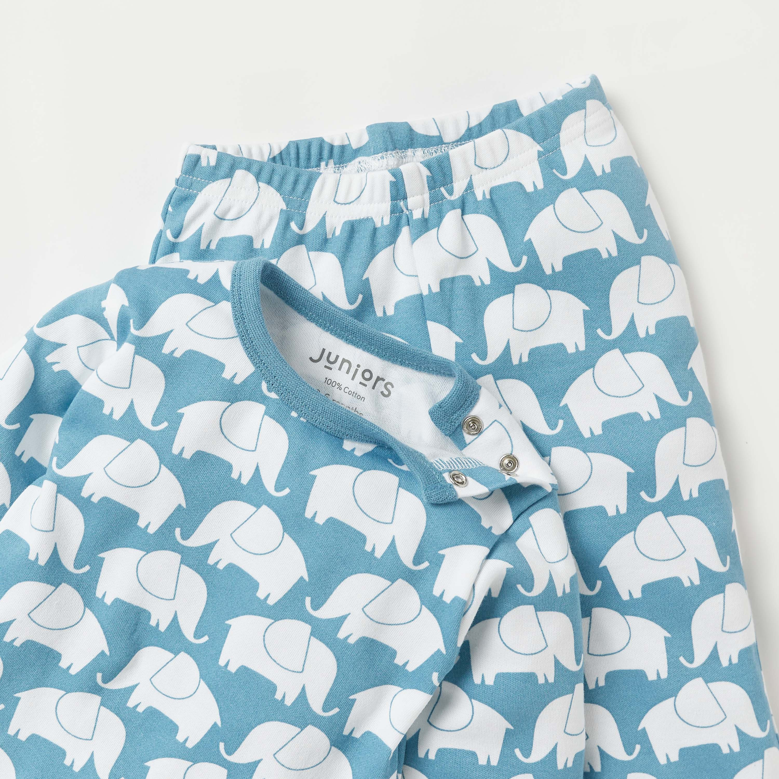 طقم بنطلون بيجاما وتيشيرت بطبعات فيل من جونيورز-baby-boys-clothing-nightwear-pyjamasets-image-4