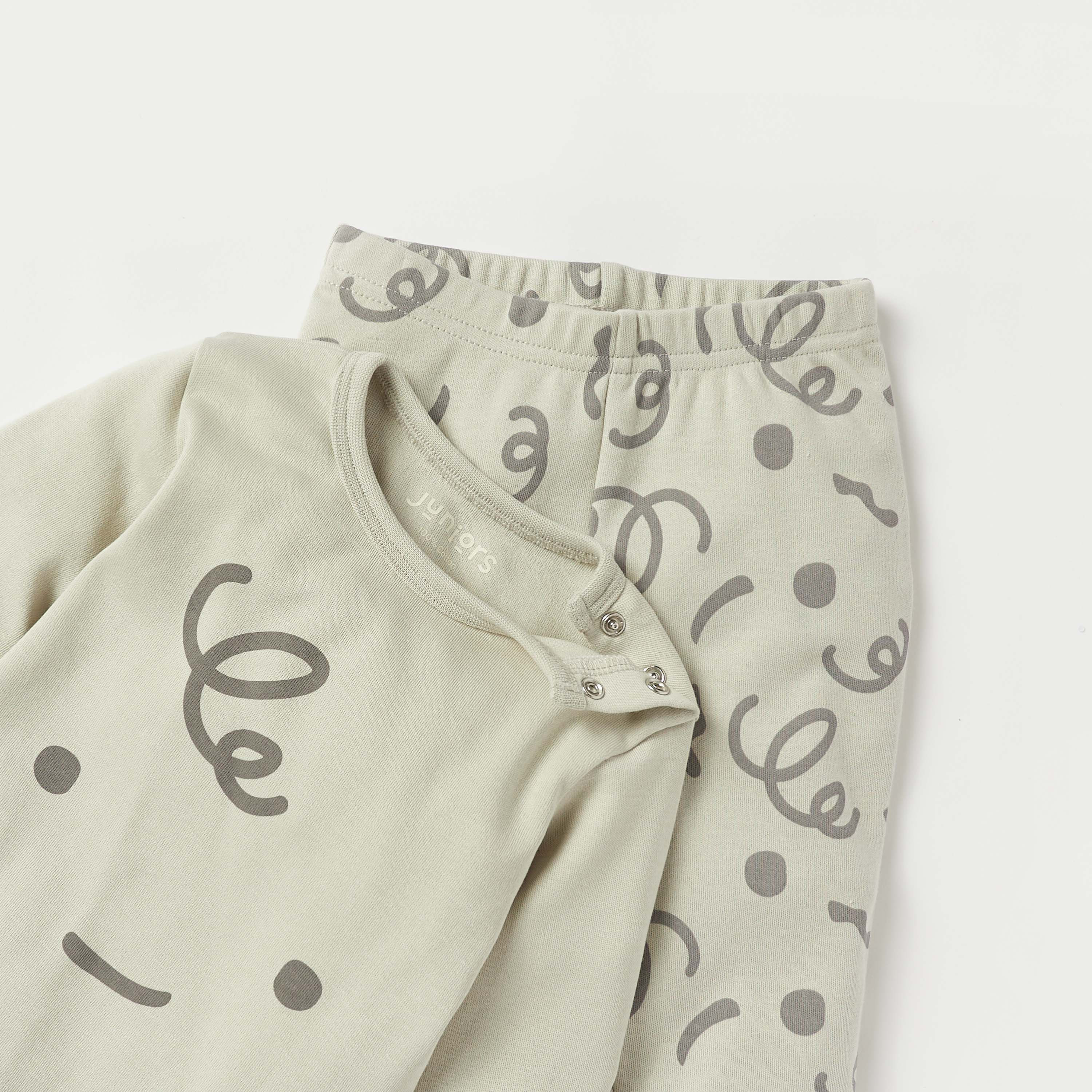 Juniors Curly Smiley Print T-shirt and Pyjama Set-baby-boys-clothing-nightwear-pyjamasets-image-4