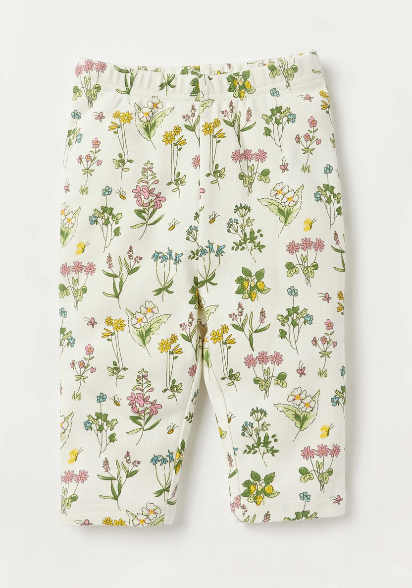 Juniors All-Over Floral Print T-shirt and Pyjama Set-Pyjama Sets-image-2
