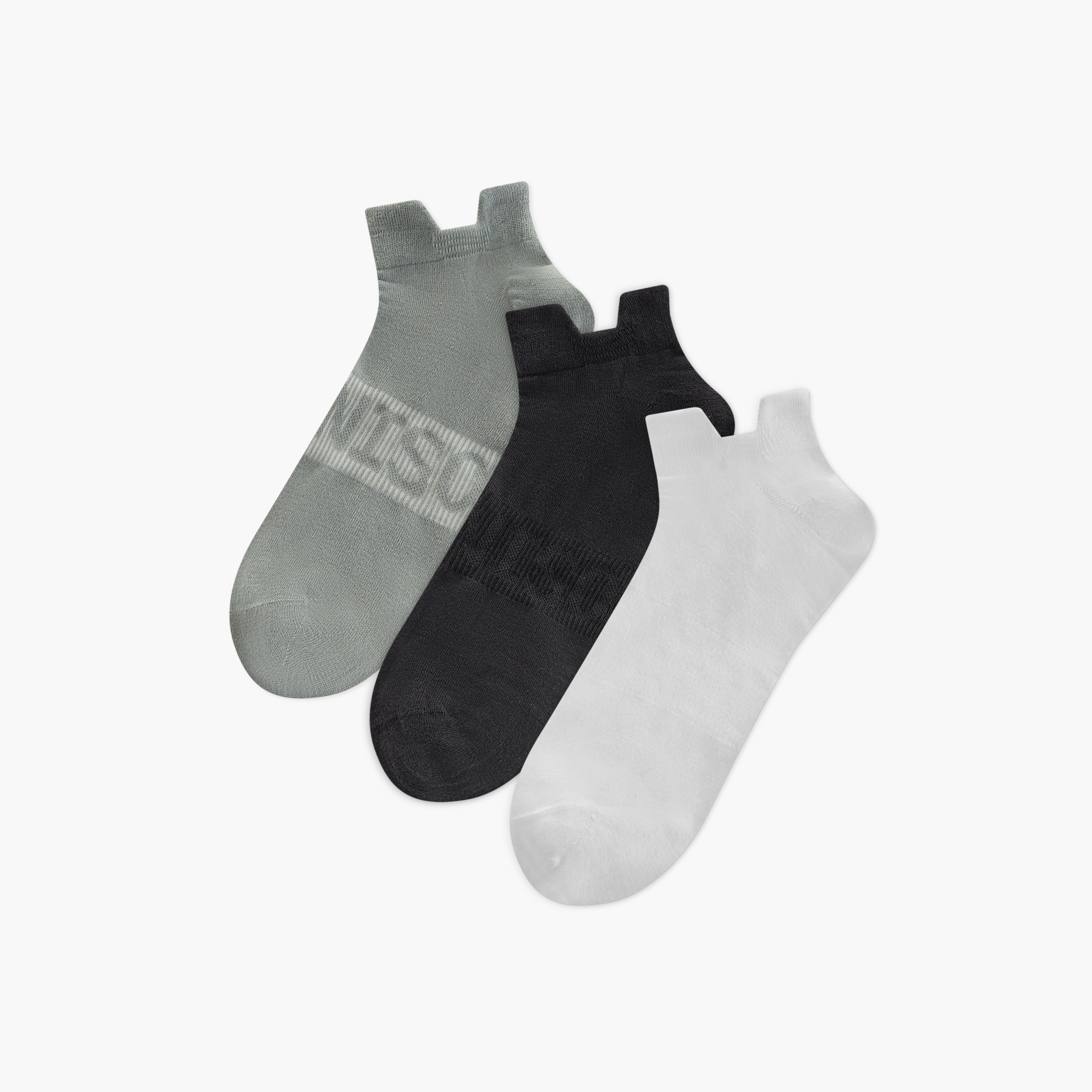 Dash Textured Non Terry Ankle Length Socks - Set of 3-women-socksandstockings-image-1