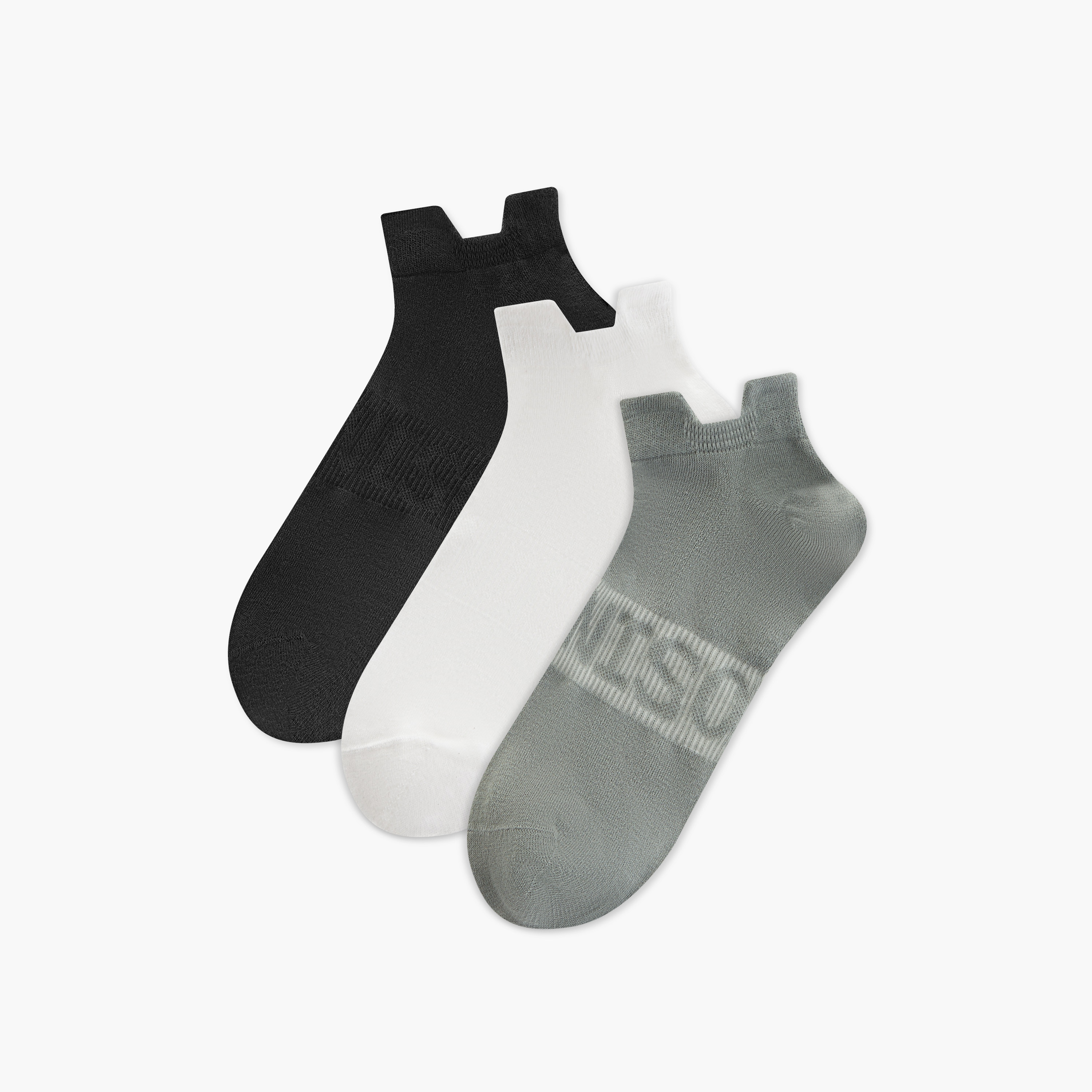 Dash Textured Non Terry Ankle Length Socks - Set of 3-men-socks-image-1