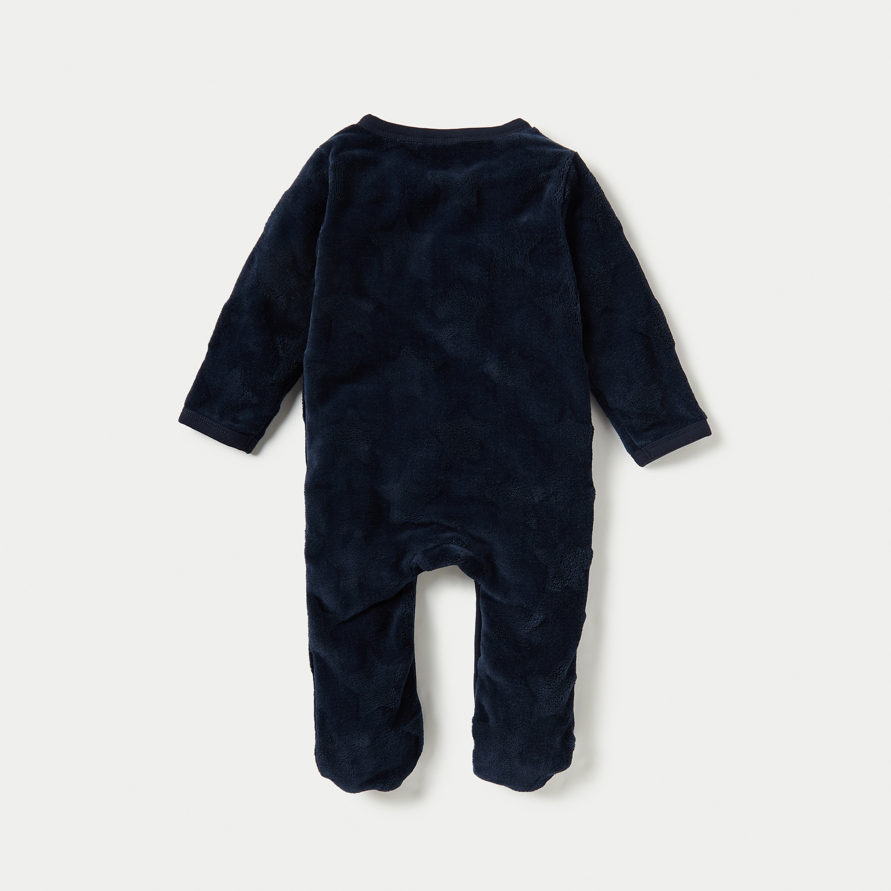 Juniors Textured Closed Feet Sleepsuit with Long Sleeves-baby-boys-clothing-nightwear-sleepsuits-image-2