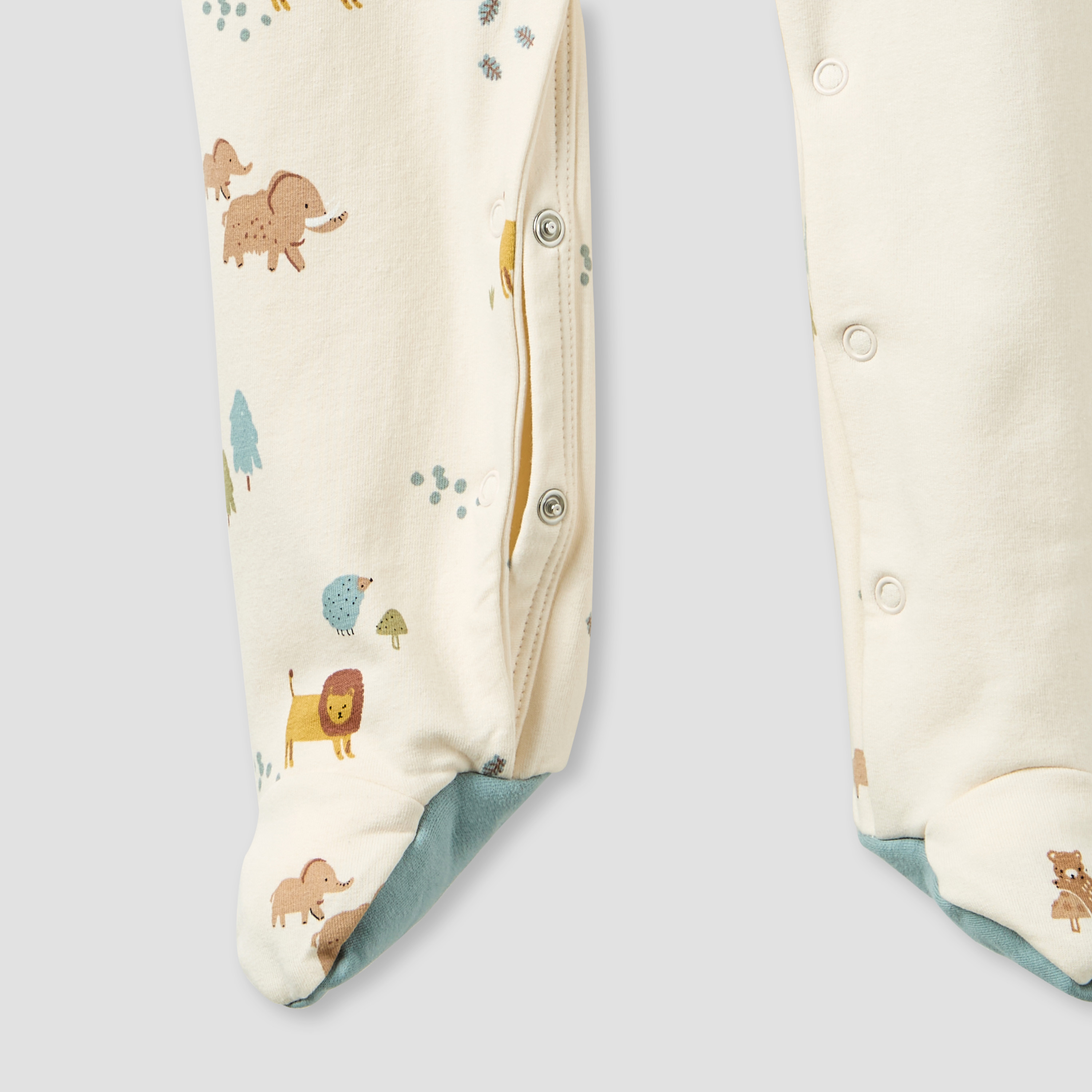Juniors Hooded Neck Sleepsuit with Snap Button Closure - Cotton - Long Sleeves-baby-boys-clothing-nightwear-sleepsuits-image-4