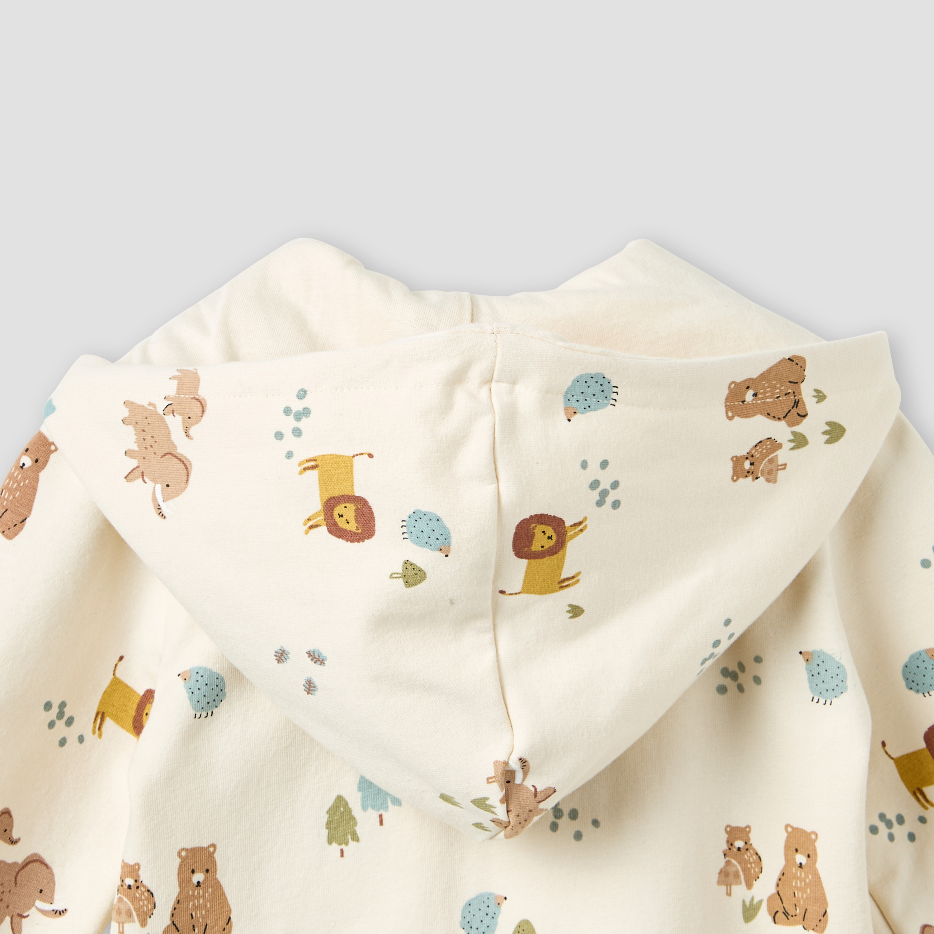 Juniors Hooded Neck Sleepsuit with Snap Button Closure - Cotton - Long Sleeves-baby-boys-clothing-nightwear-sleepsuits-image-5