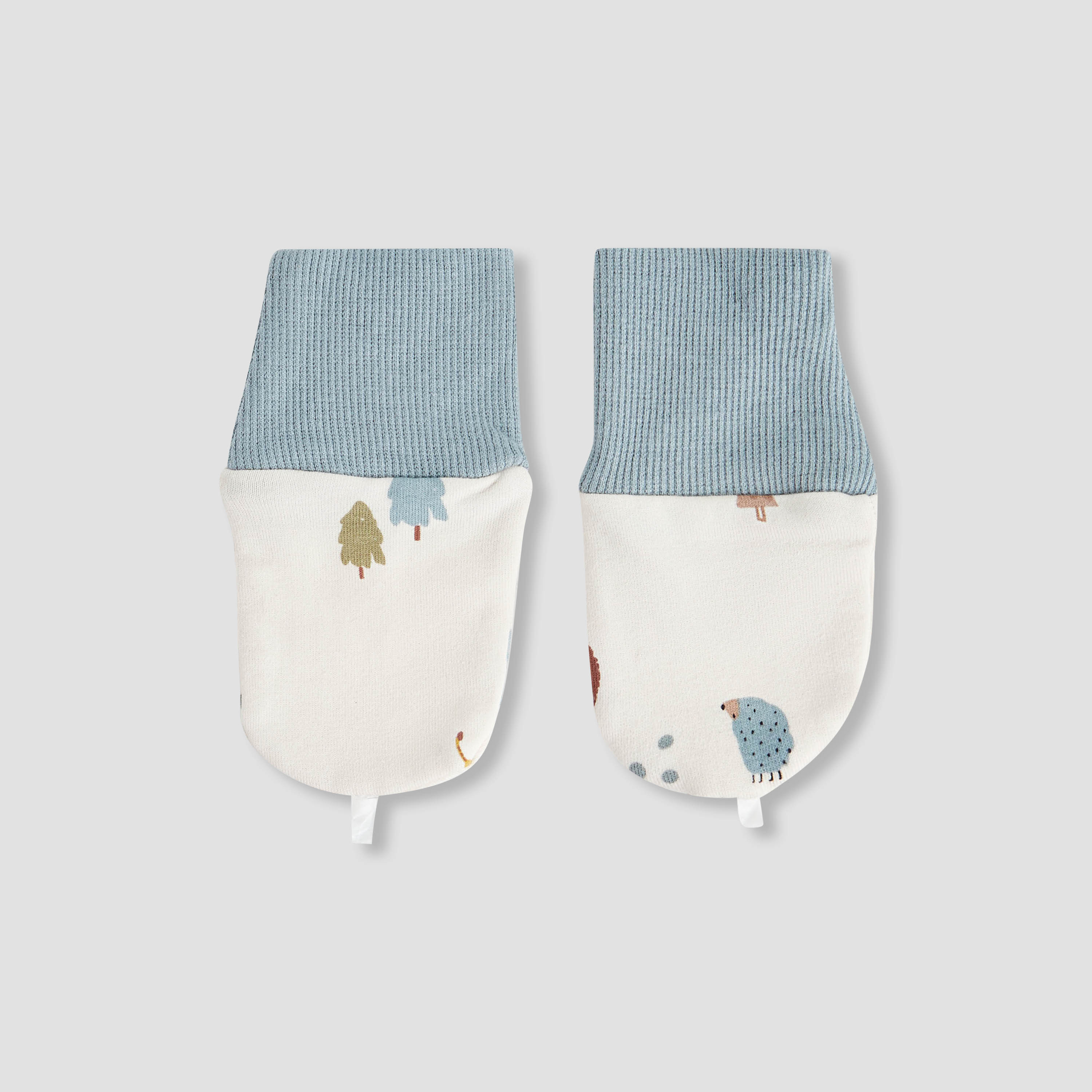 Juniors Baby Mittens with Print - 0-36 months Blue-baby-boys-accessories-mittens-image-1