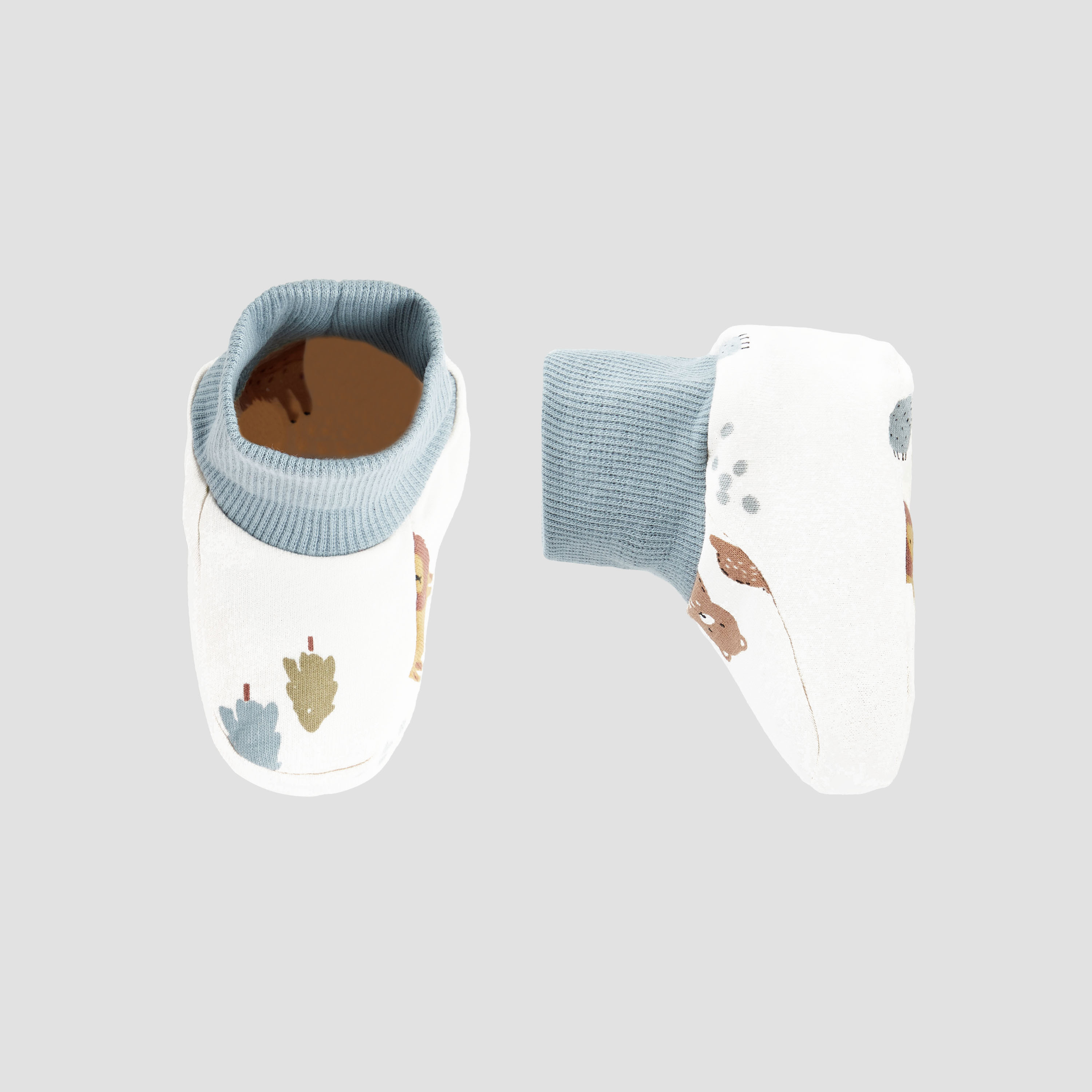 Juniors Boys Booties with Print - Cotton-baby-boys-shoes-booties-image-1