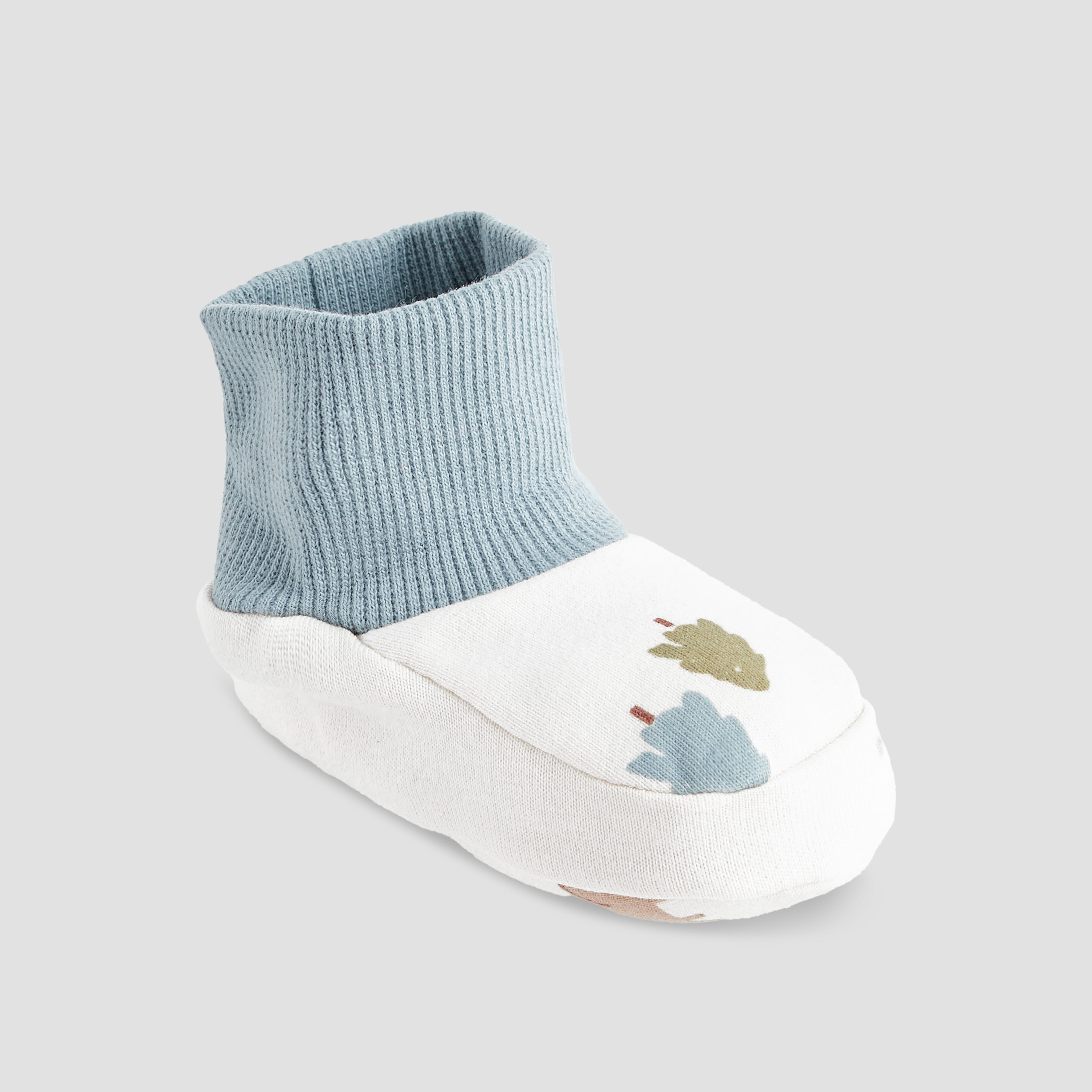 Juniors Boys Booties with Print - Cotton-baby-boys-shoes-booties-image-2