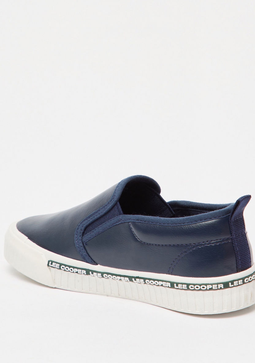 Lee Cooper Boys' Solid Slip-On Canvas Shoes with Pull Tabs-Boy%27s Casual Shoes-image-2