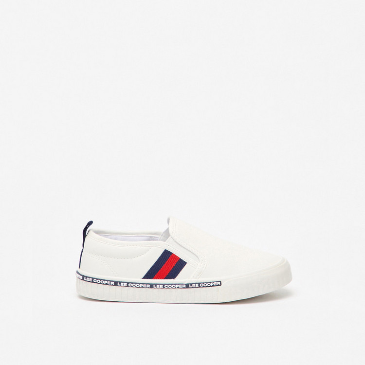 Lee Cooper Boys' Solid Slip-On Canvas Shoes with Pull Tabs