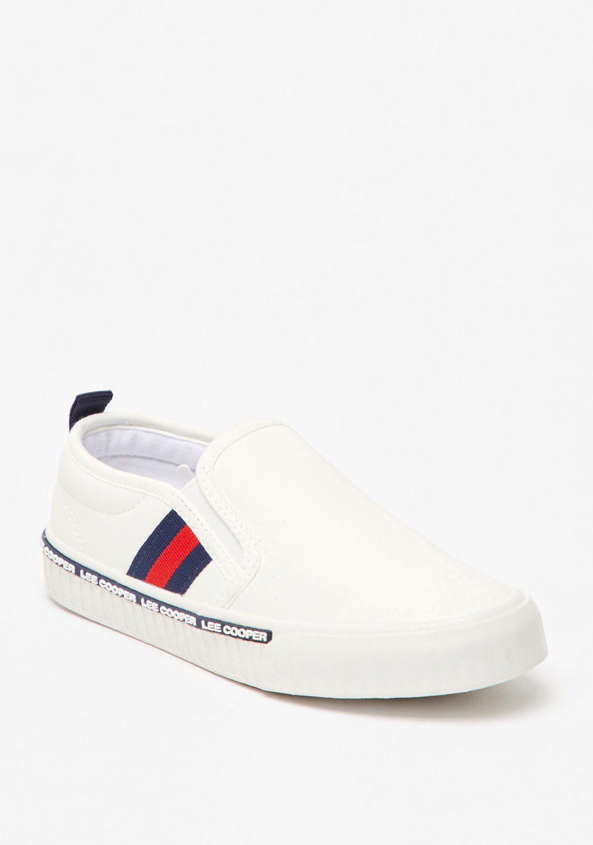 Lee Cooper Boys' Solid Slip-On Canvas Shoes with Pull Tabs-Boy%27s Casual Shoes-image-1