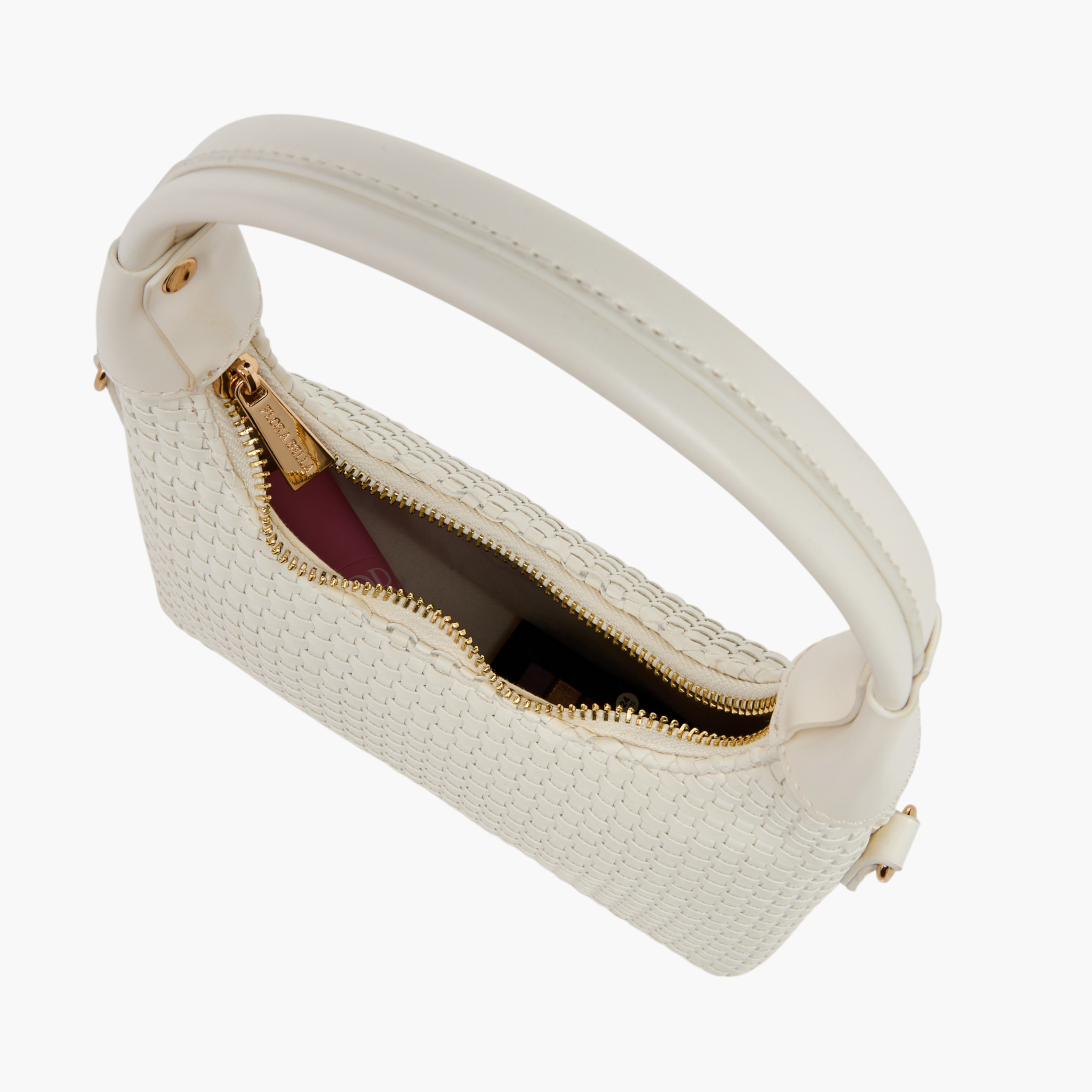 Flora Bella Weave Textured Shoulder Bag with Zip Closure-women-bagsandwallets-handbags-image-9