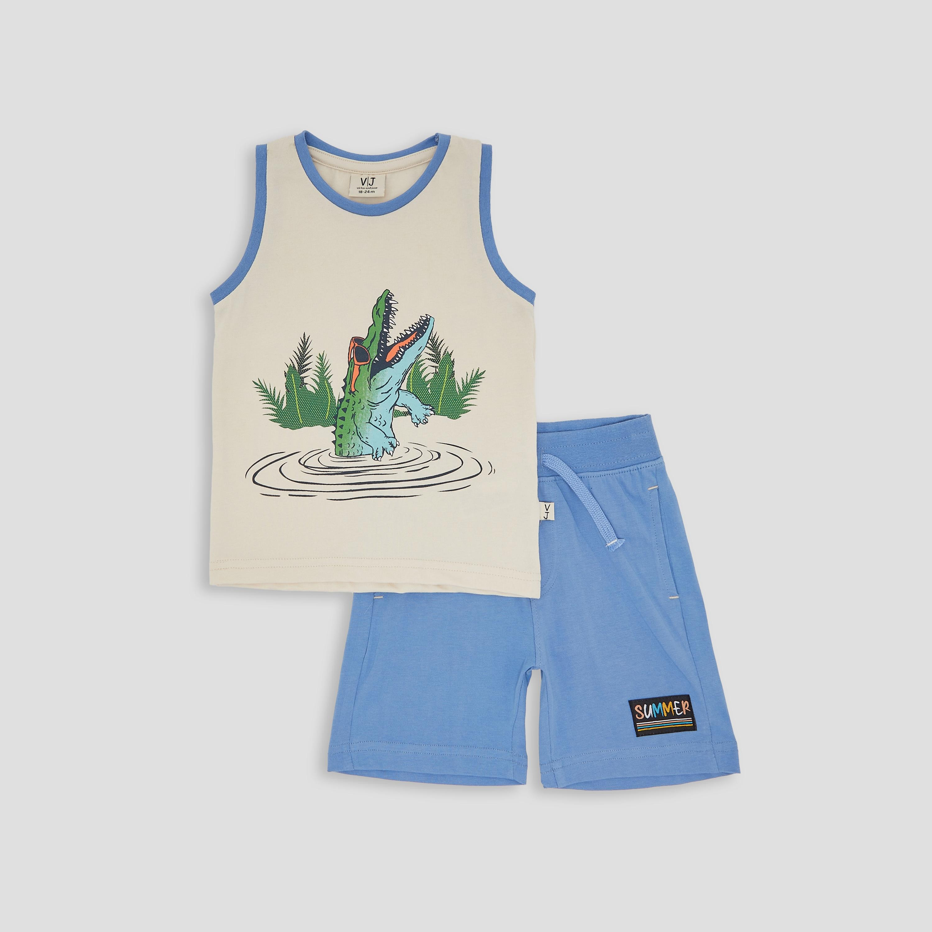 Victor & Jane Printed Sleeveless Vest with Shorts-baby-boys-clothing-setsandcoords-image-1