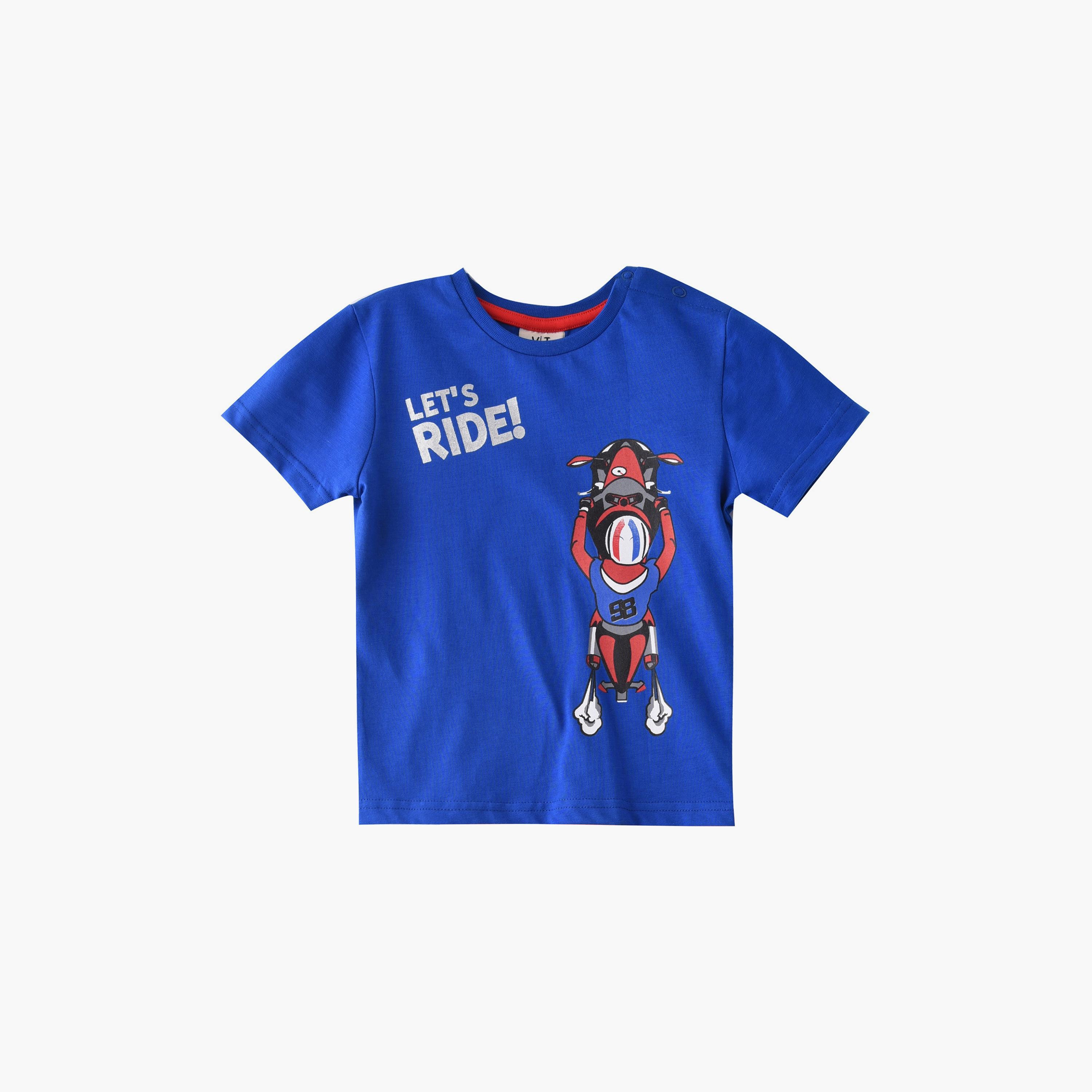 Victor and Jane Lets Ride Printed Short Sleeves T-Shirt & Shorts Set-baby-boys-clothing-setsandcoords-image-2