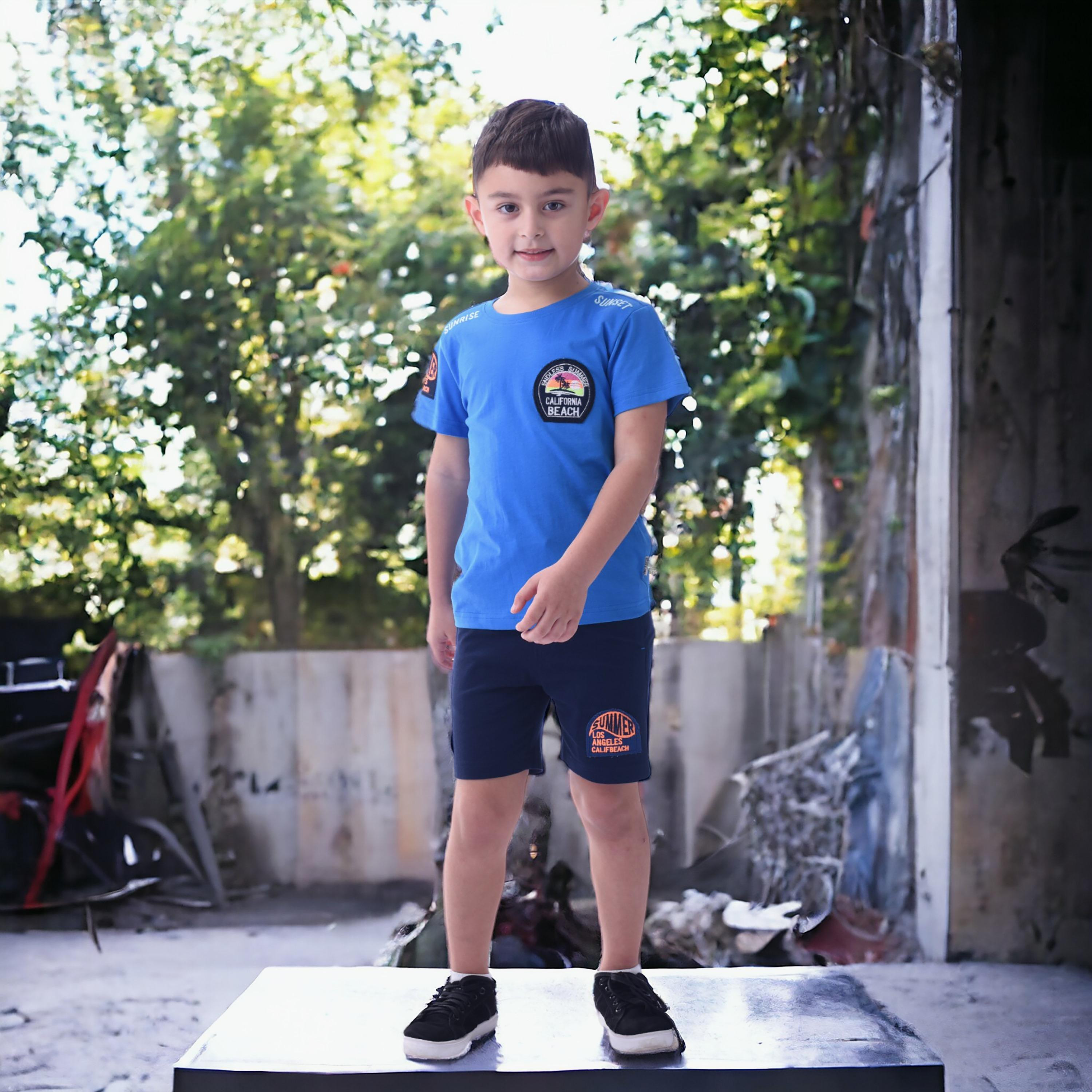 Victor and Jane 2-Piece Printed 100% Cotton T-Shirt & Shorts Set-boys-clothing-setsandcoords-image-5