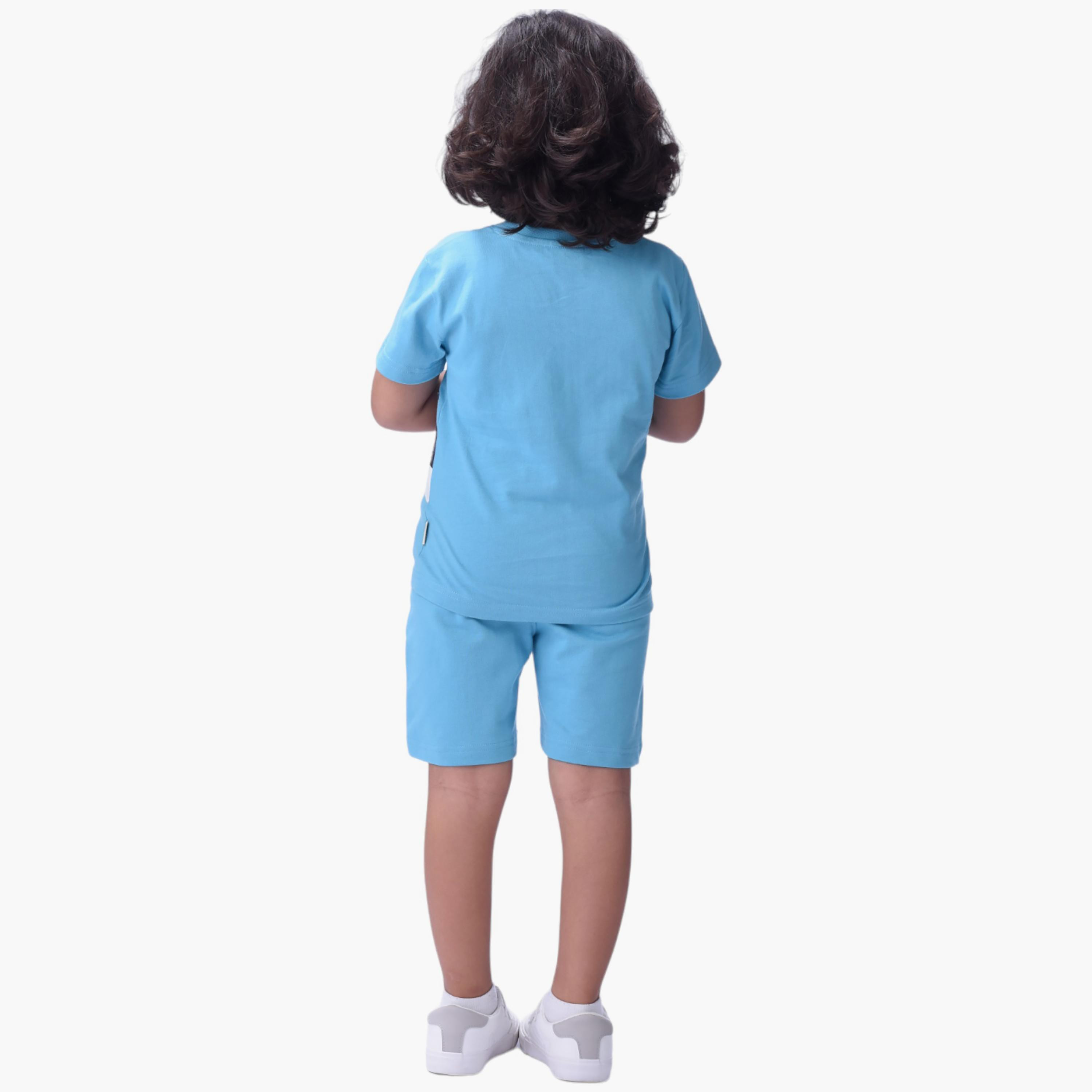 Victor and Jane 2-Piece Printed 100% Cotton T-Shirt & Shorts Set-boys-clothing-setsandcoords-image-2