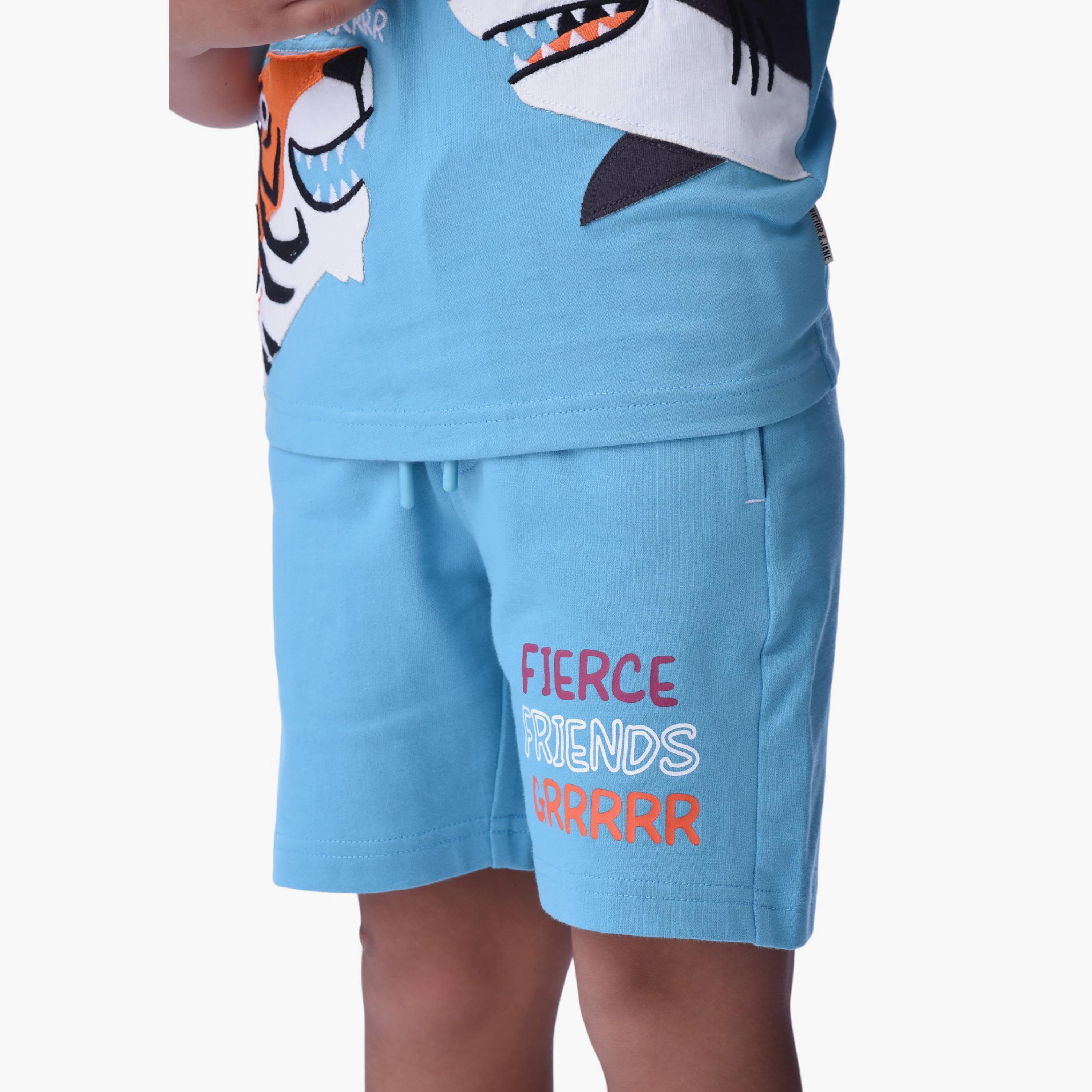 Victor and Jane 2-Piece Printed 100% Cotton T-Shirt & Shorts Set-boys-clothing-setsandcoords-image-3