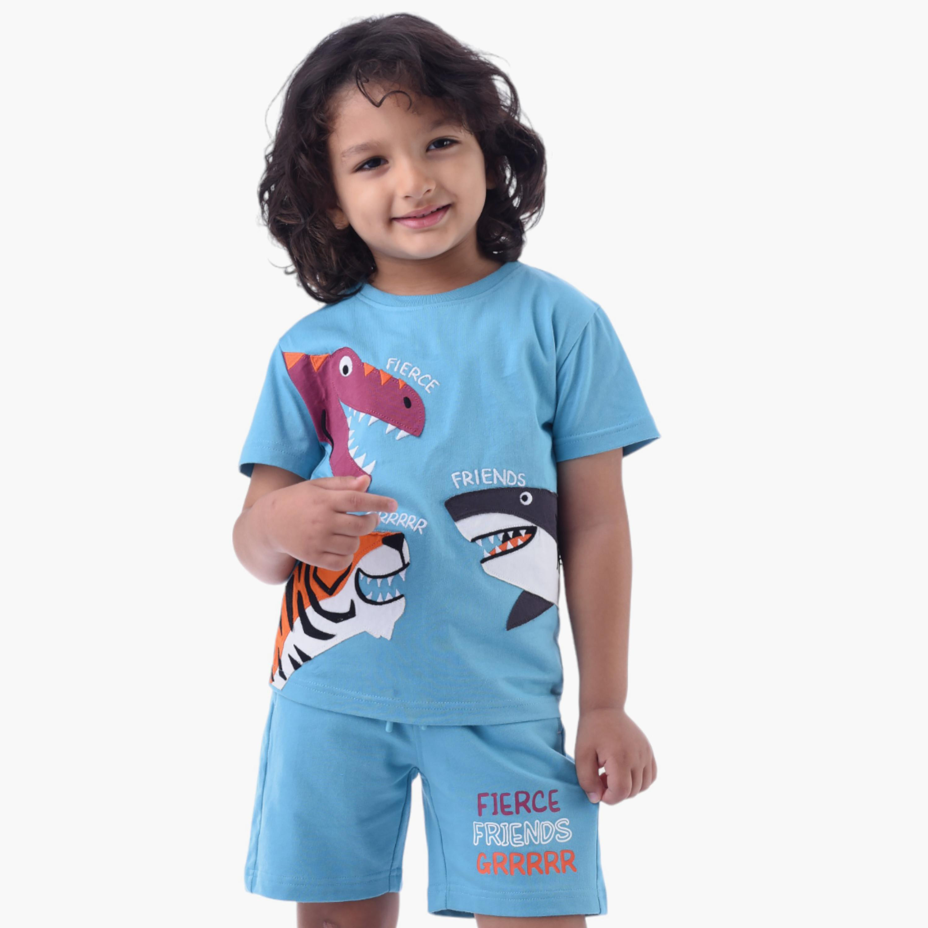 Victor and Jane 2-Piece Printed 100% Cotton T-Shirt & Shorts Set-boys-clothing-setsandcoords-image-5
